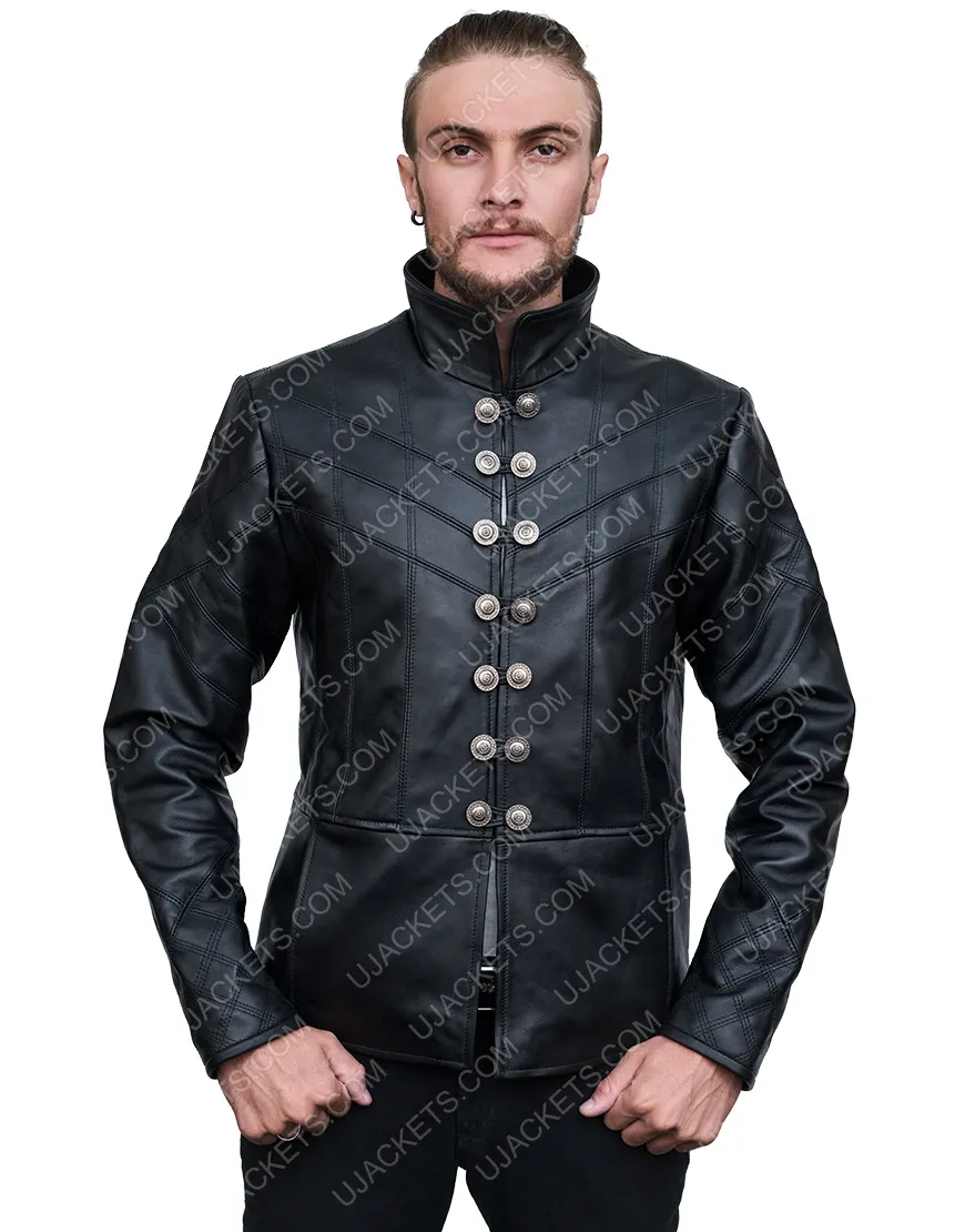 Cinderella 2021 Nicholas Galitzine Jacket | Prince Robert Leather Jacket