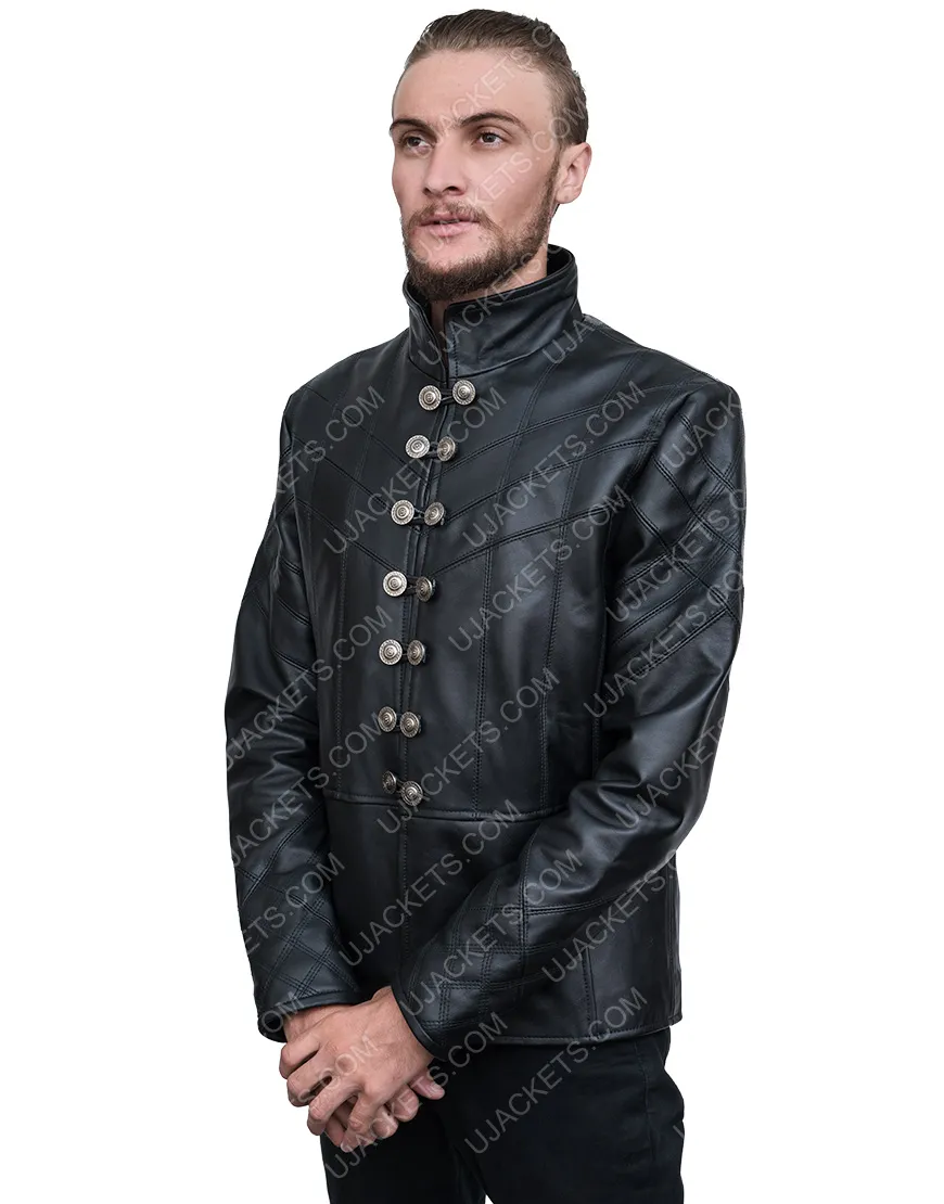 Cinderella 2021 Nicholas Galitzine Jacket | Prince Robert Leather Jacket