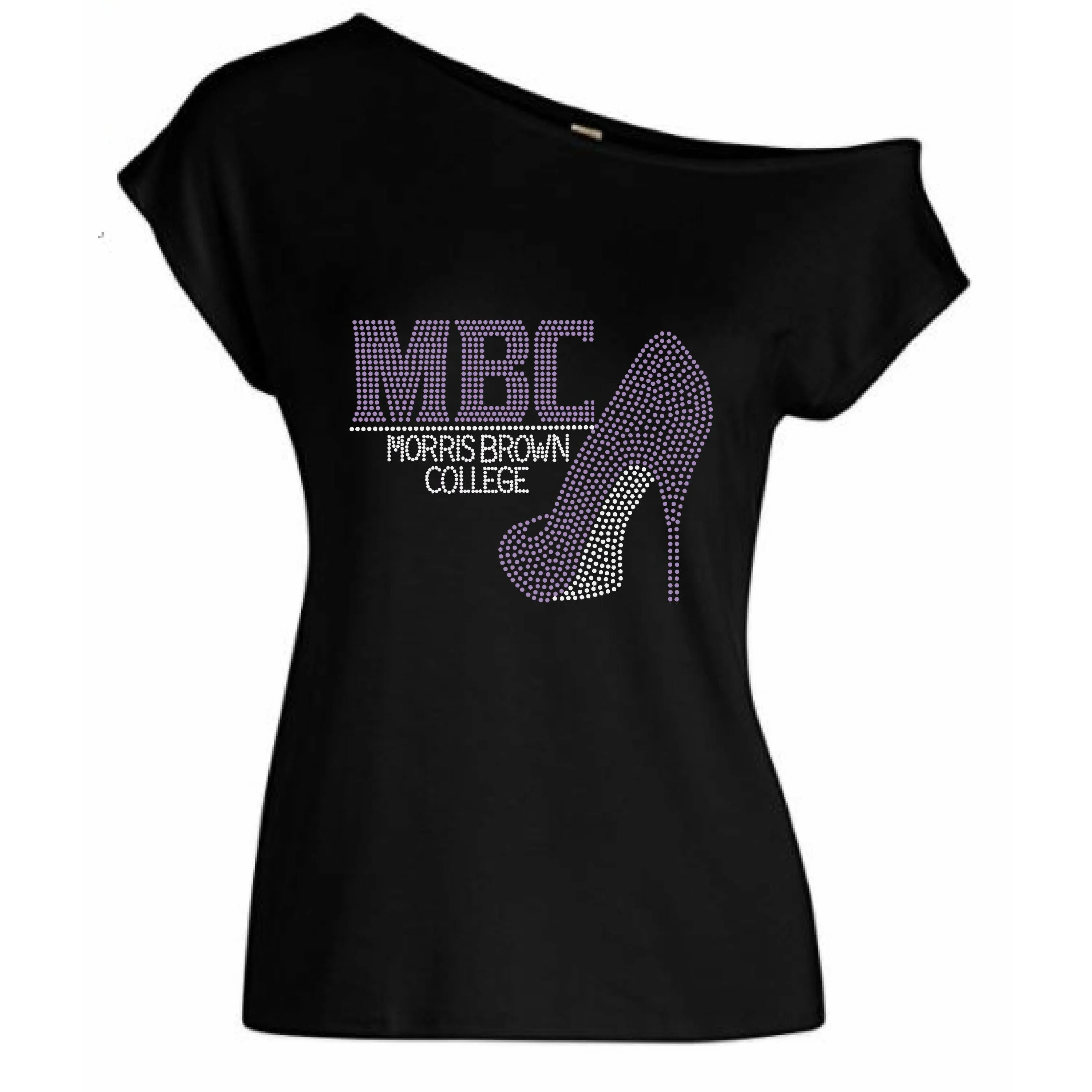 Custom Homecoming Rhinestone Off Shoulder T Shirt