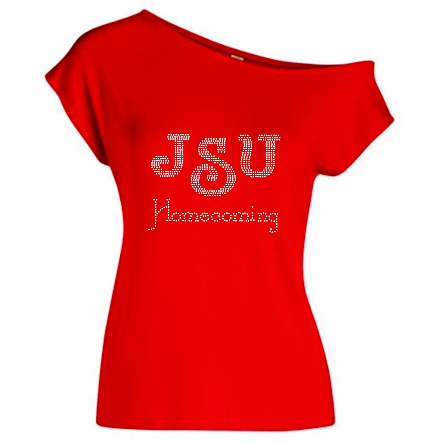 Custom Homecoming Rhinestone Off Shoulder T Shirt