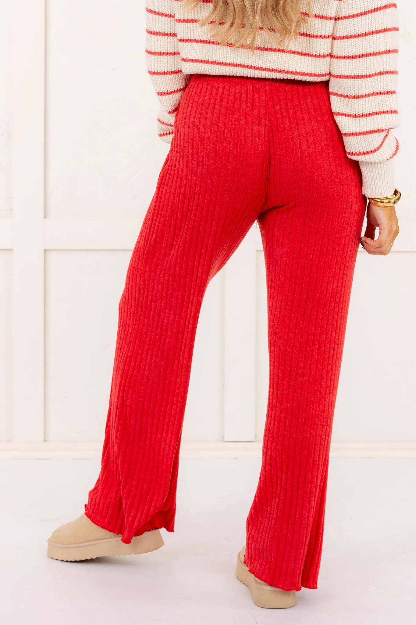 Dawn Ribbed Pant - Haute Red | Z Supply