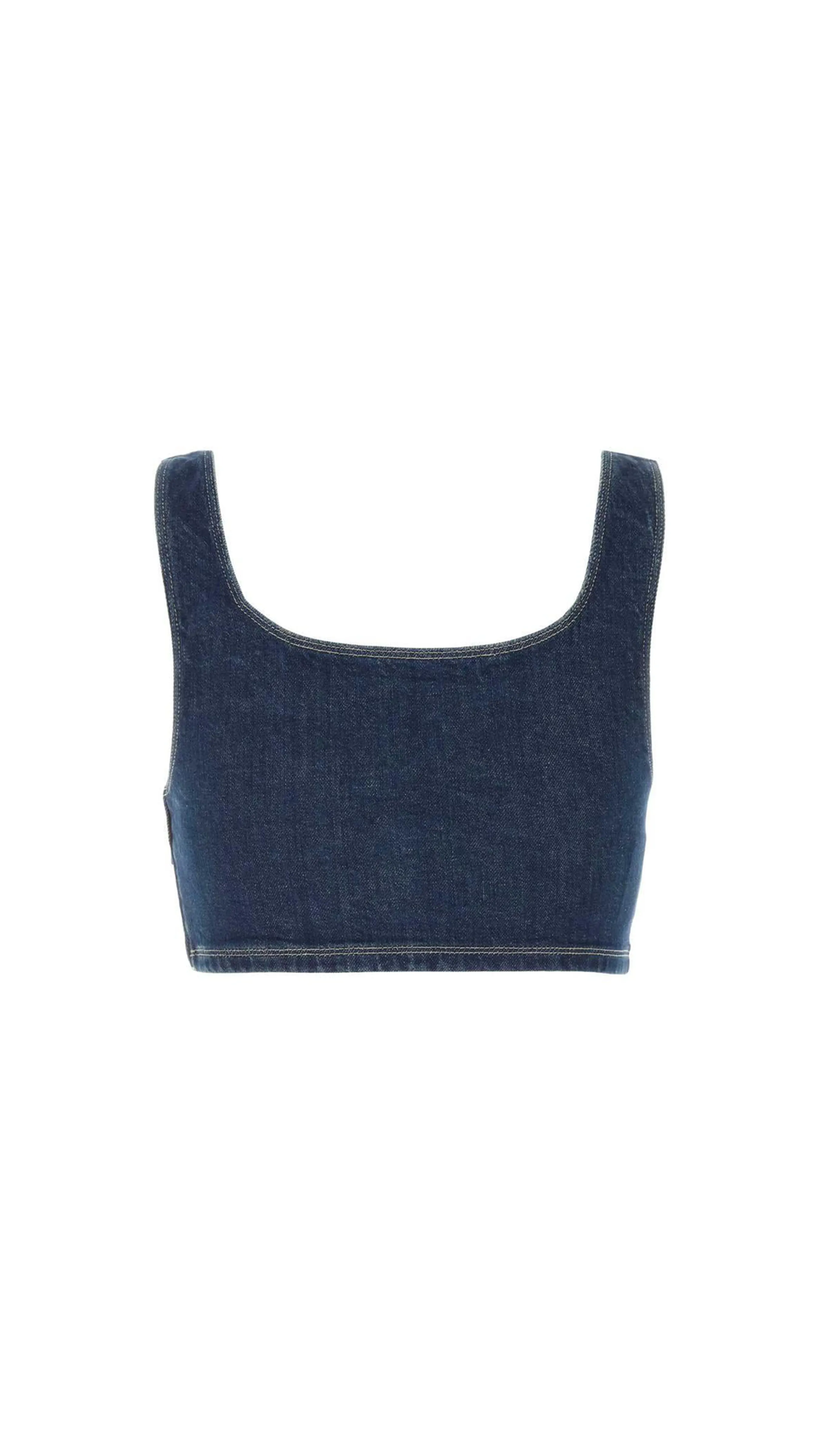 Denim Logo Top - Medium Blue