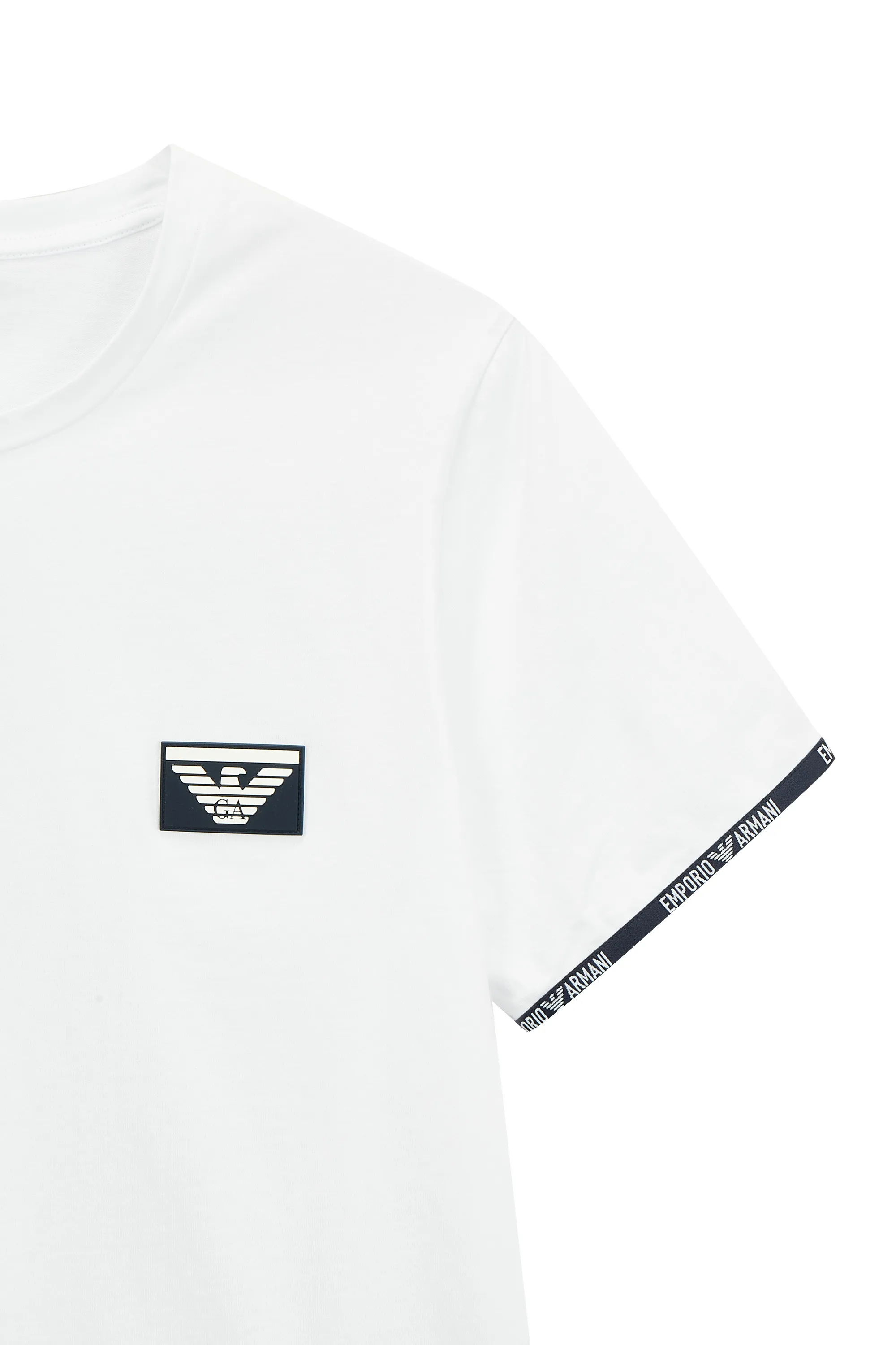 EMPORIO ARMANI  |Crew Neck Plain Cotton Logo Crew Neck T-Shirts