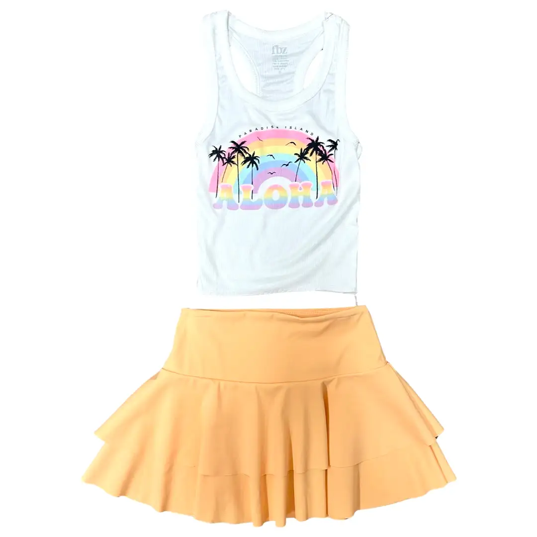 FBZ Aloha Rainbow White Tank