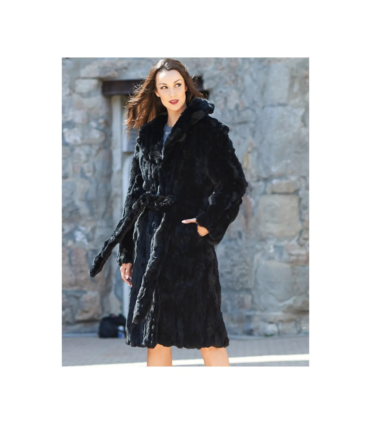 Florence Rabbit Fur Coat: FurHatWorld.com