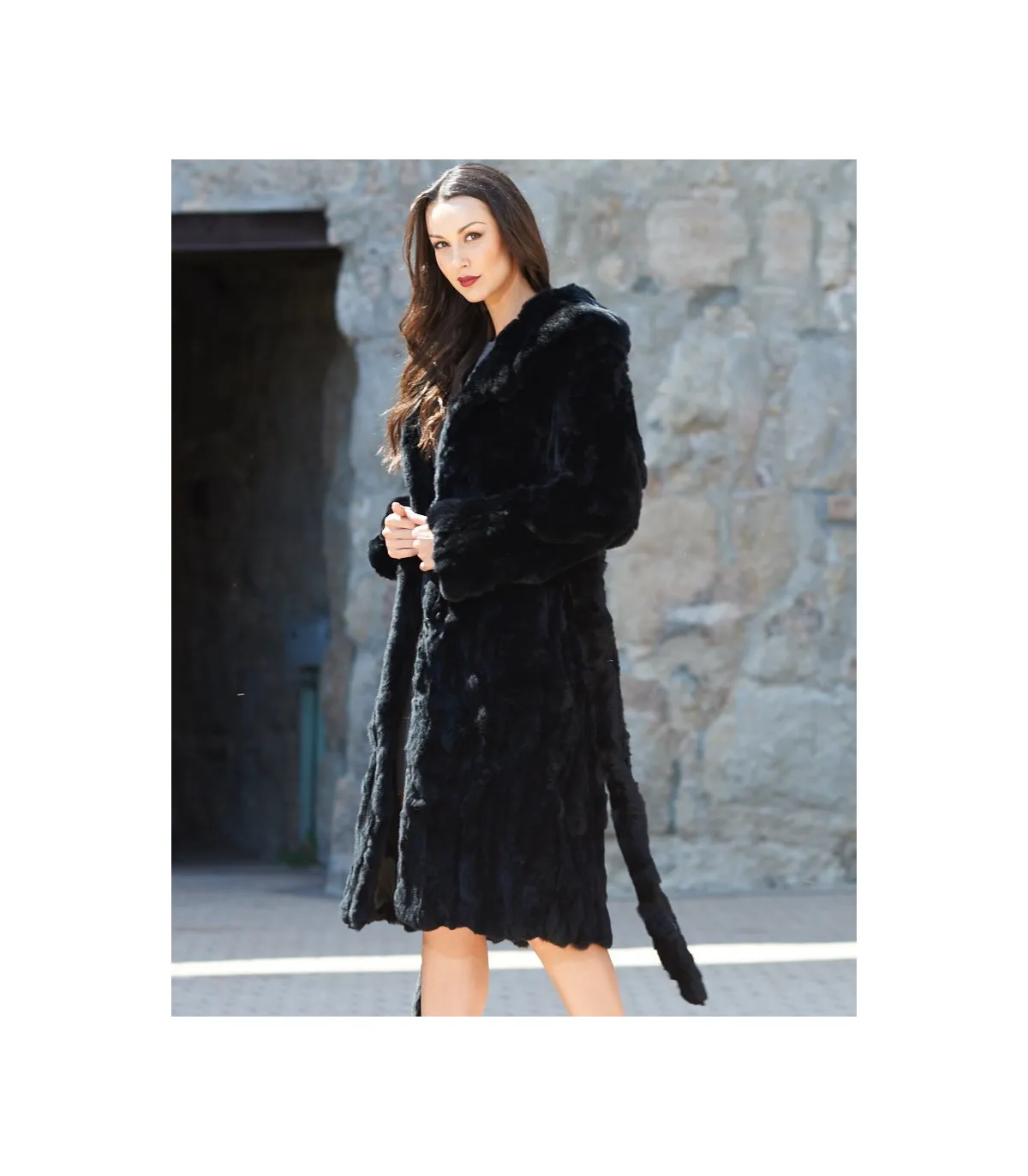 Florence Rabbit Fur Coat: FurHatWorld.com