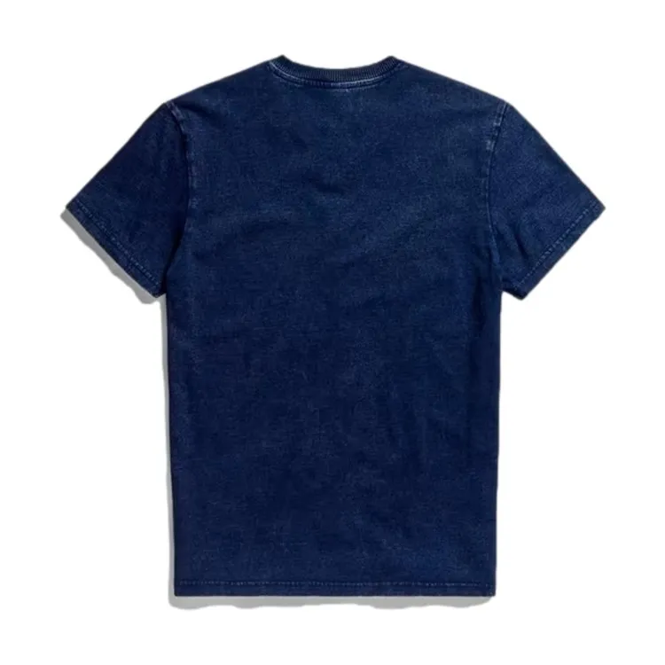 G-STAR Indigo Henley D24435D588 T-shirt Base In Cotone Uomo Blu