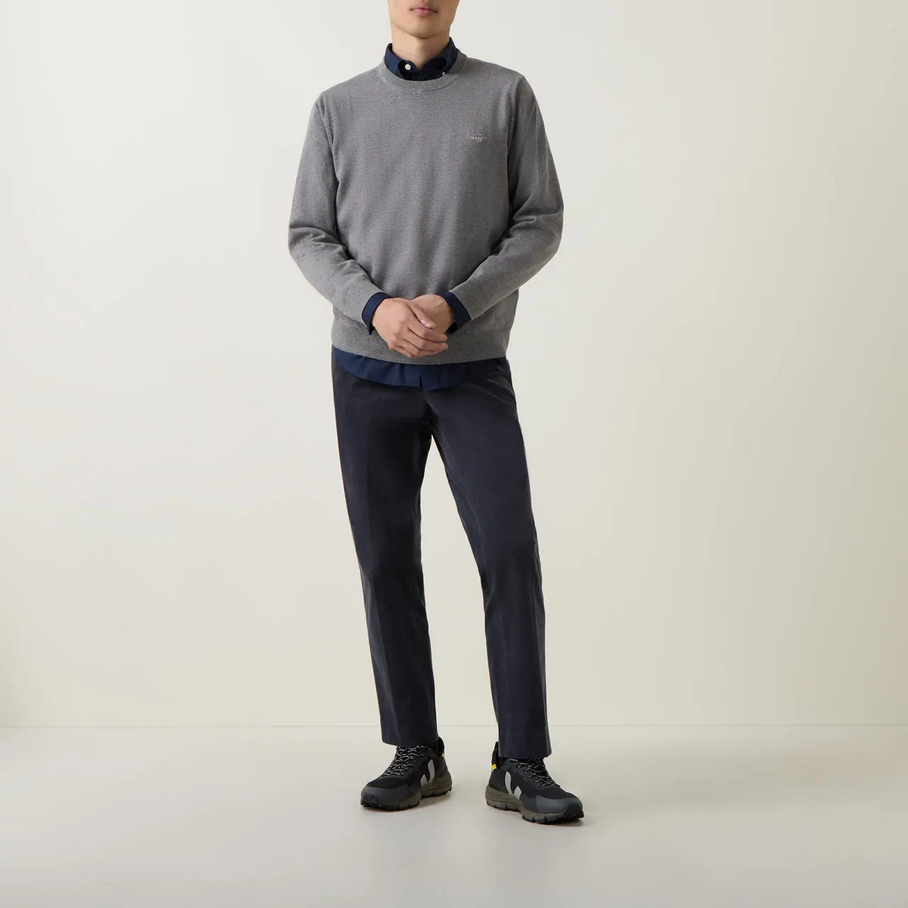 GANT The Sustainable Edit Classic Cotton Crew Neck Sweater - Grey