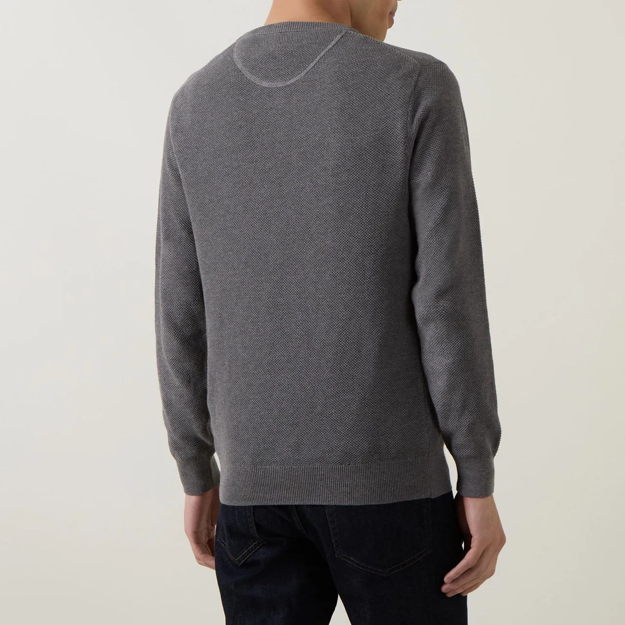 GANT The Sustainable Edit Pique Cotton Crew Neck Sweater - Grey