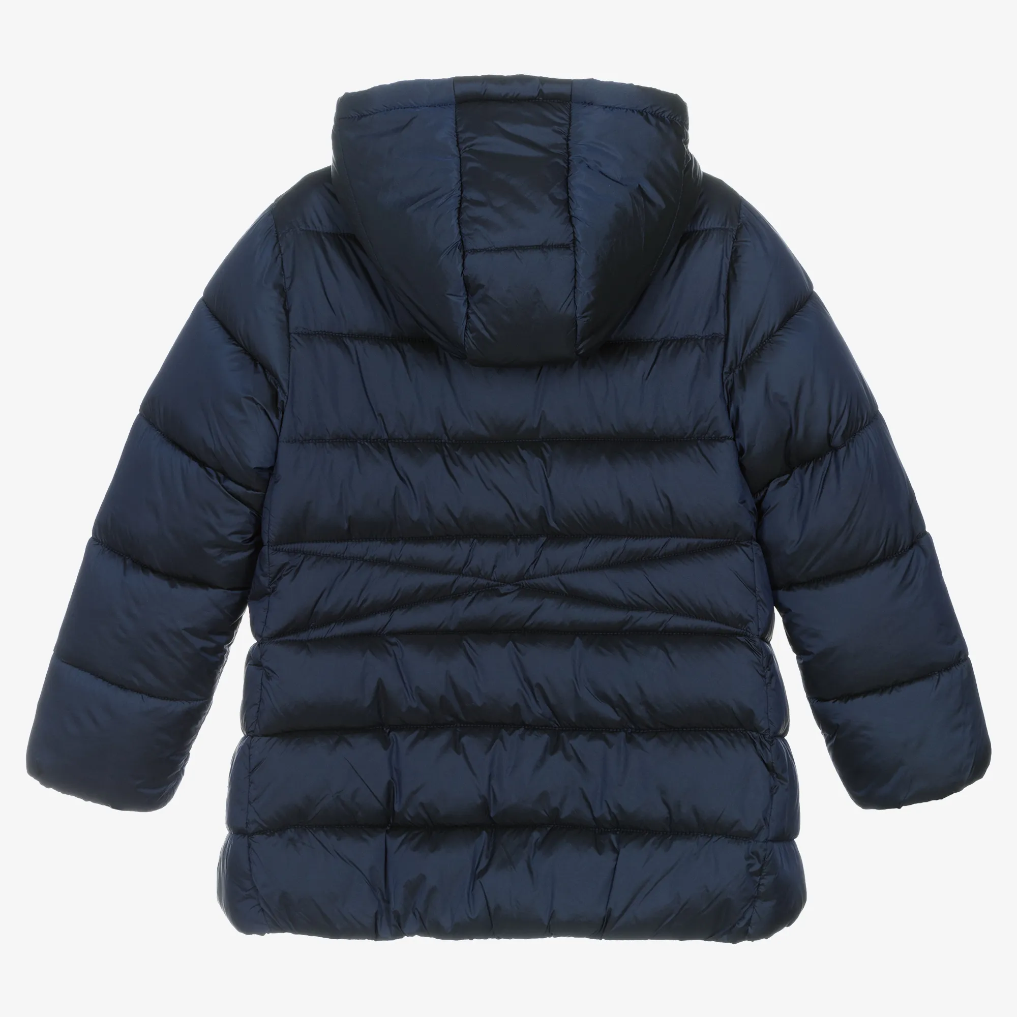 Girls Blue Hooded Puffer Coat