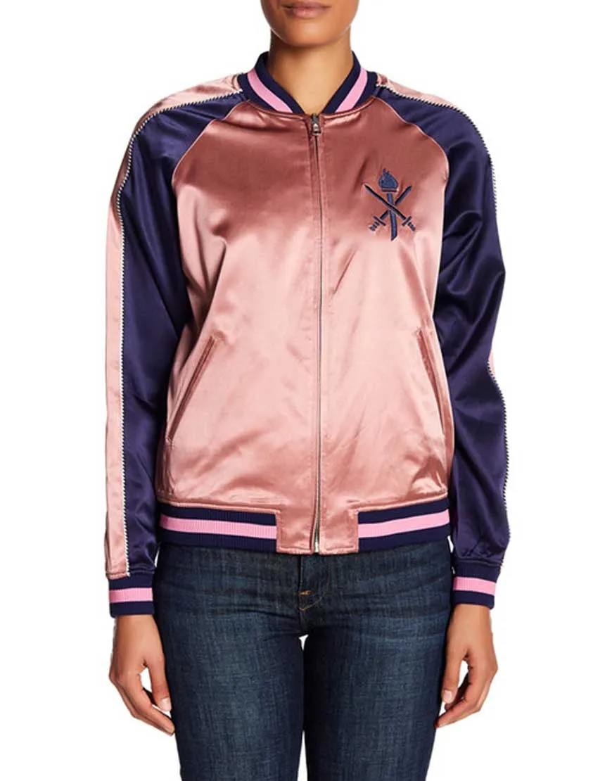 Grown-ish Yara Shahidi Zoey Johnson Silk Bomber Jacket