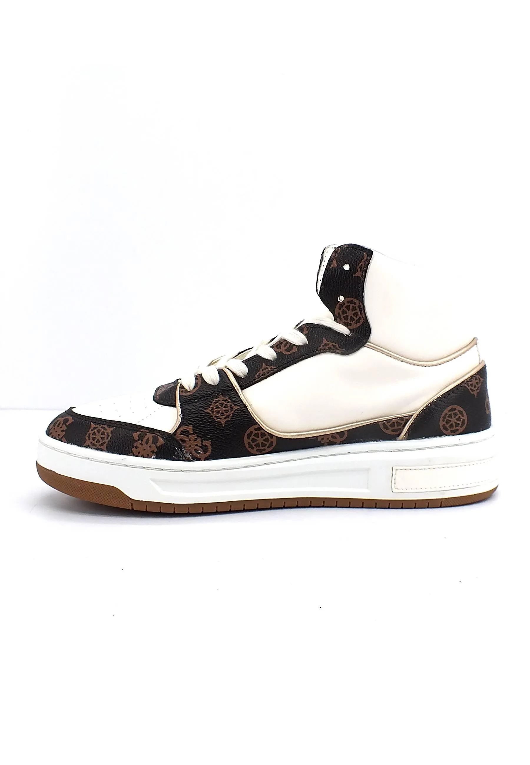 GUESS Sneaker Hi Donna White Brown FL8TULSMF12