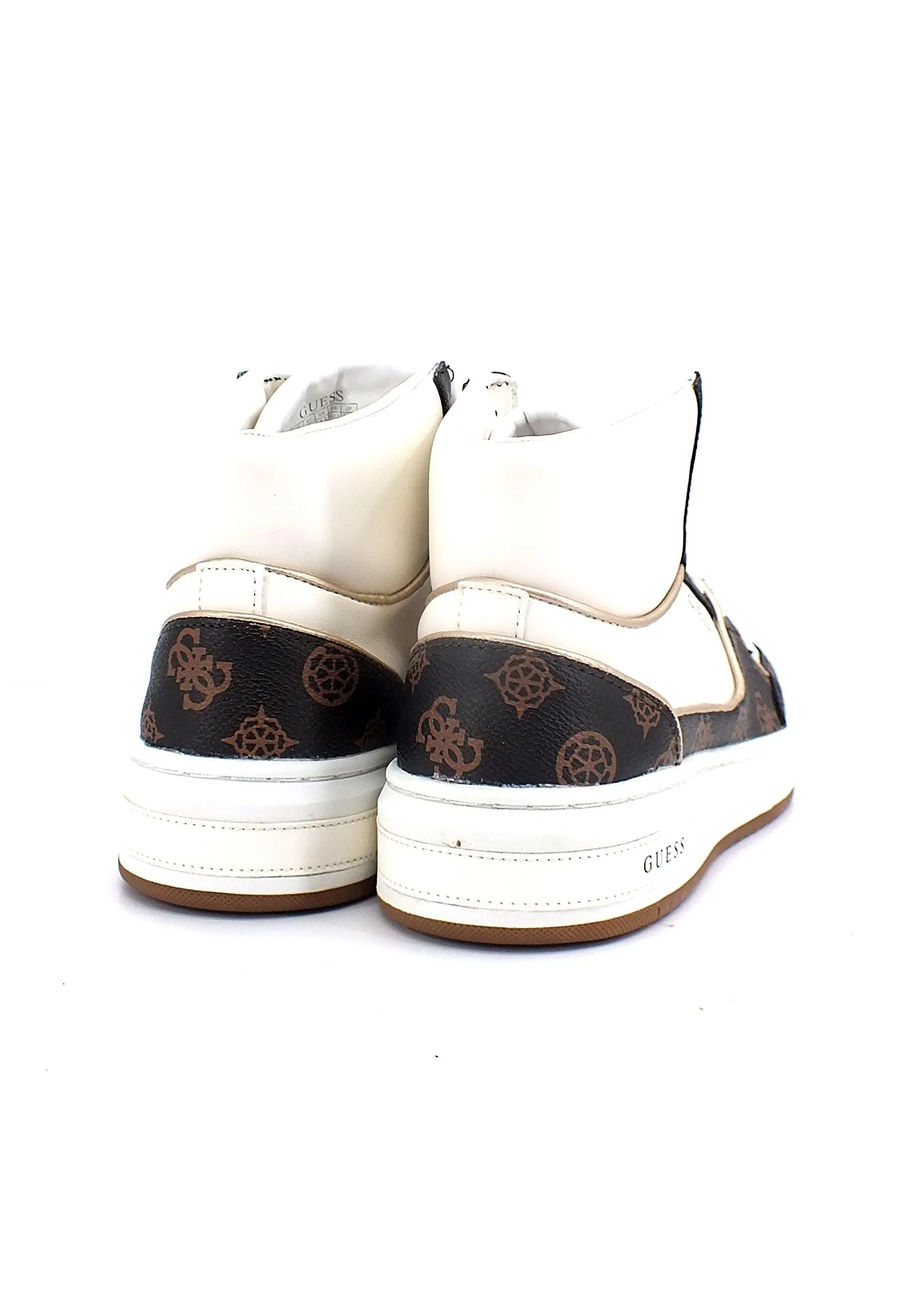 GUESS Sneaker Hi Donna White Brown FL8TULSMF12