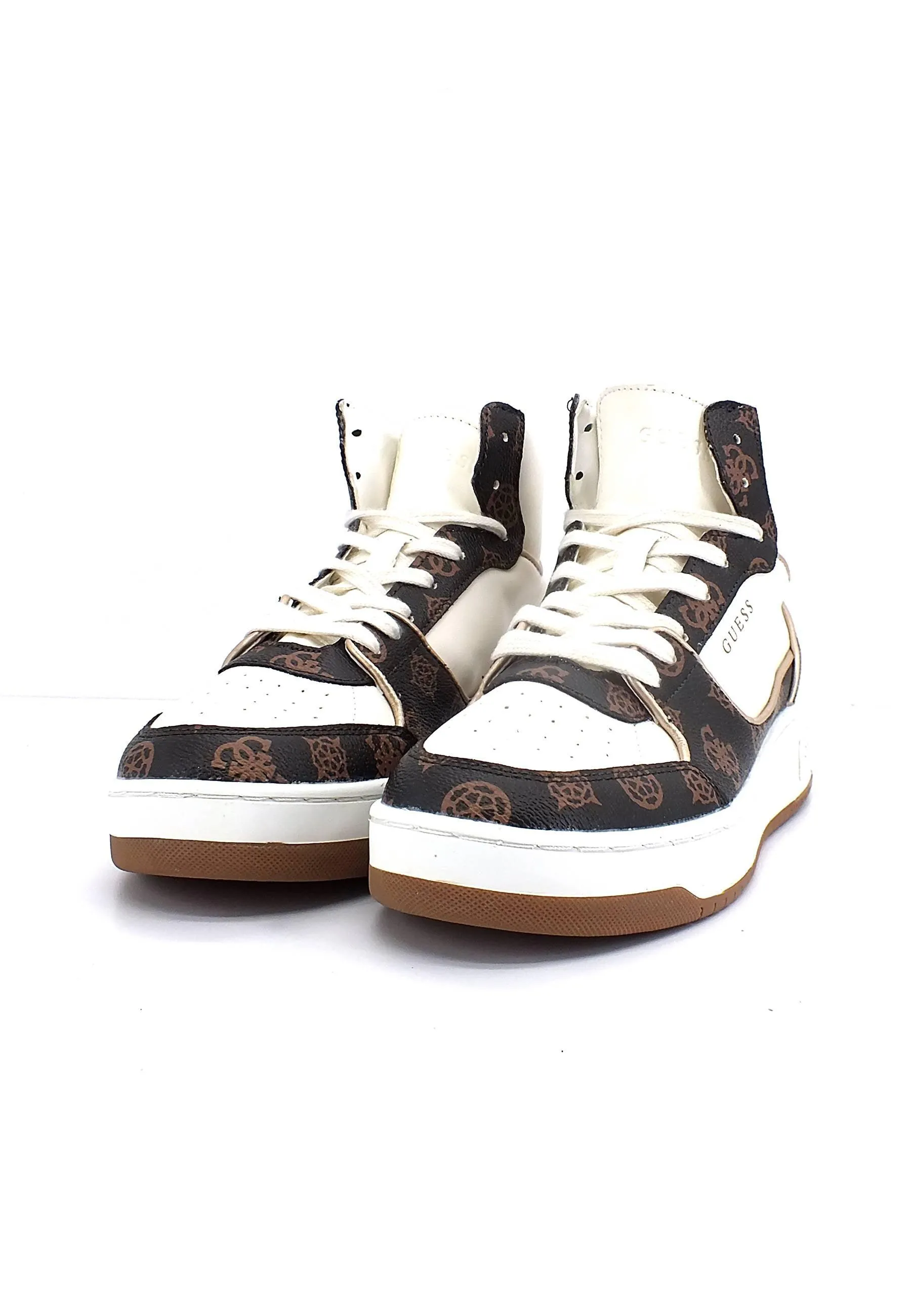 GUESS Sneaker Hi Donna White Brown FL8TULSMF12