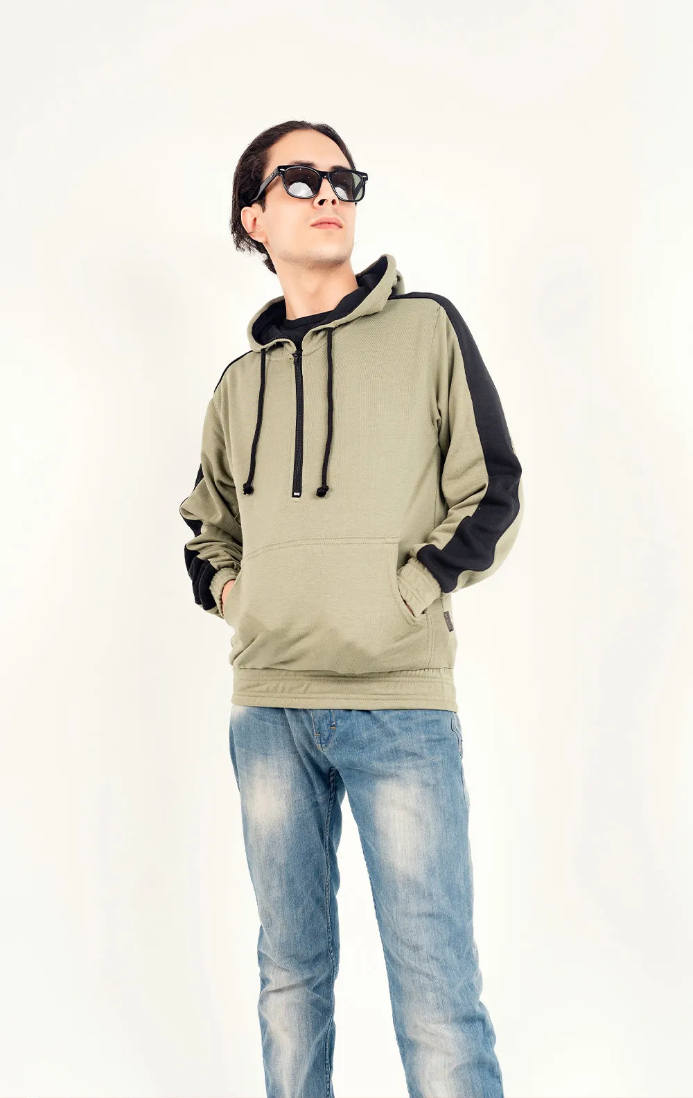 Half Zip Panel Hood