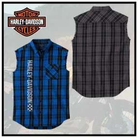 Harley Davidson  |Blended Fabrics Plain Logo Shirts