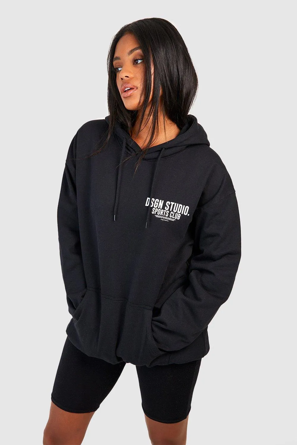 Hoodies & Sweatshirts | Dsgn Studio Sports Club Slogan Print Oversized Hoodie | boohoo