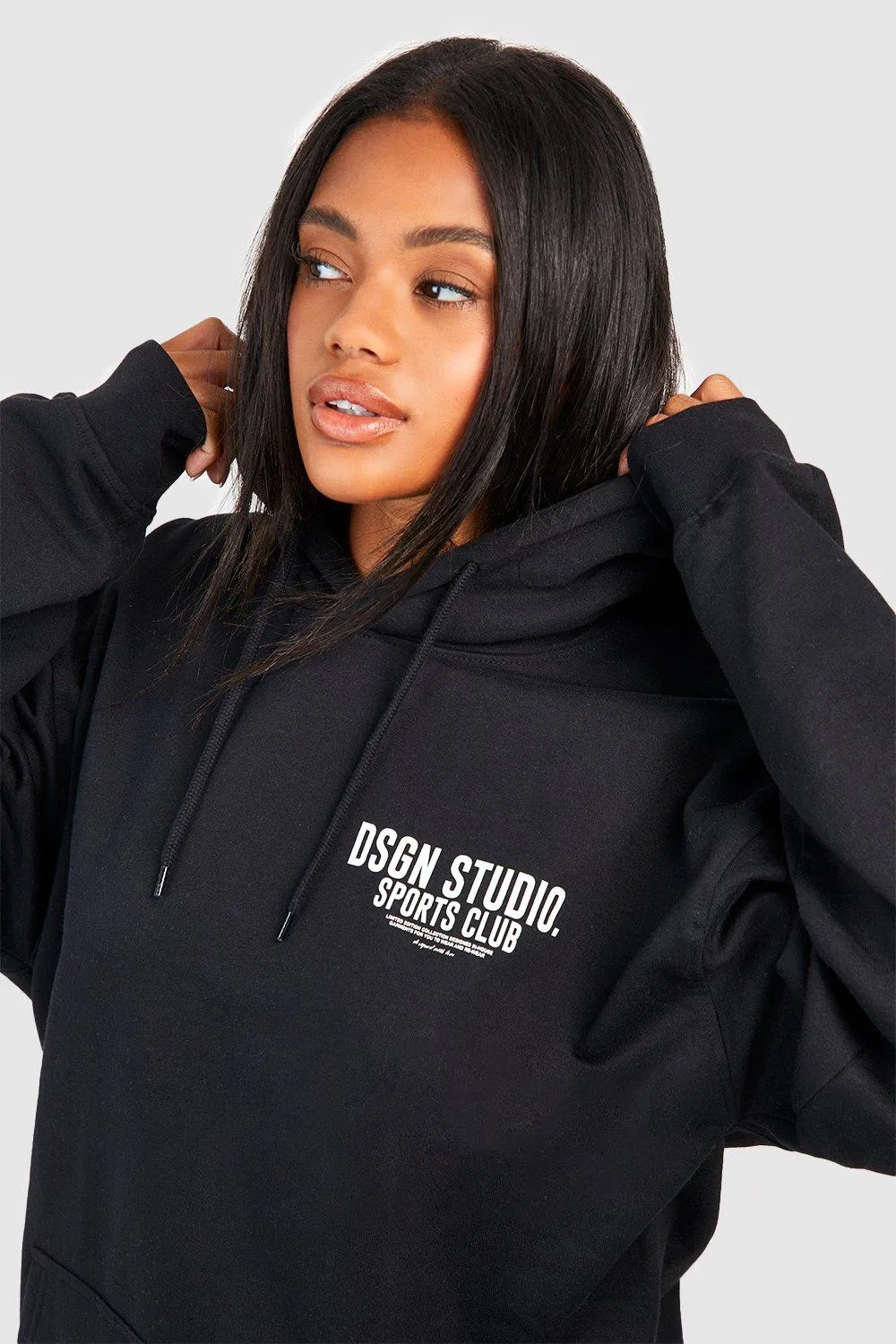 Hoodies & Sweatshirts | Dsgn Studio Sports Club Slogan Print Oversized Hoodie | boohoo