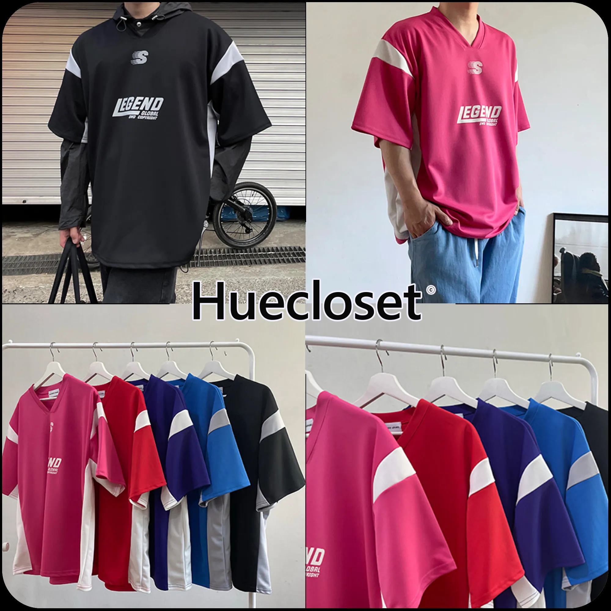 HUE  |[Huecloset]★ Legend Sporty T-shirt ( 5color)