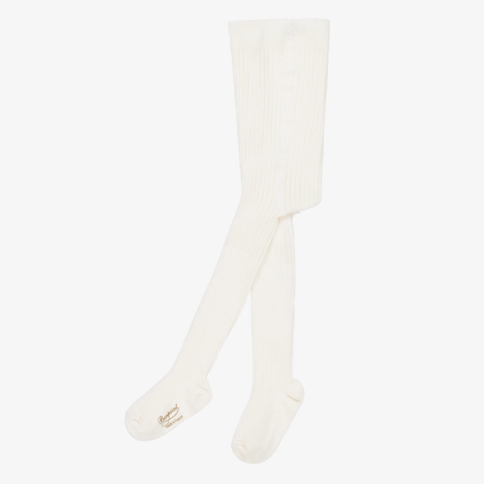 Ivory Ribbed Cotton Tights