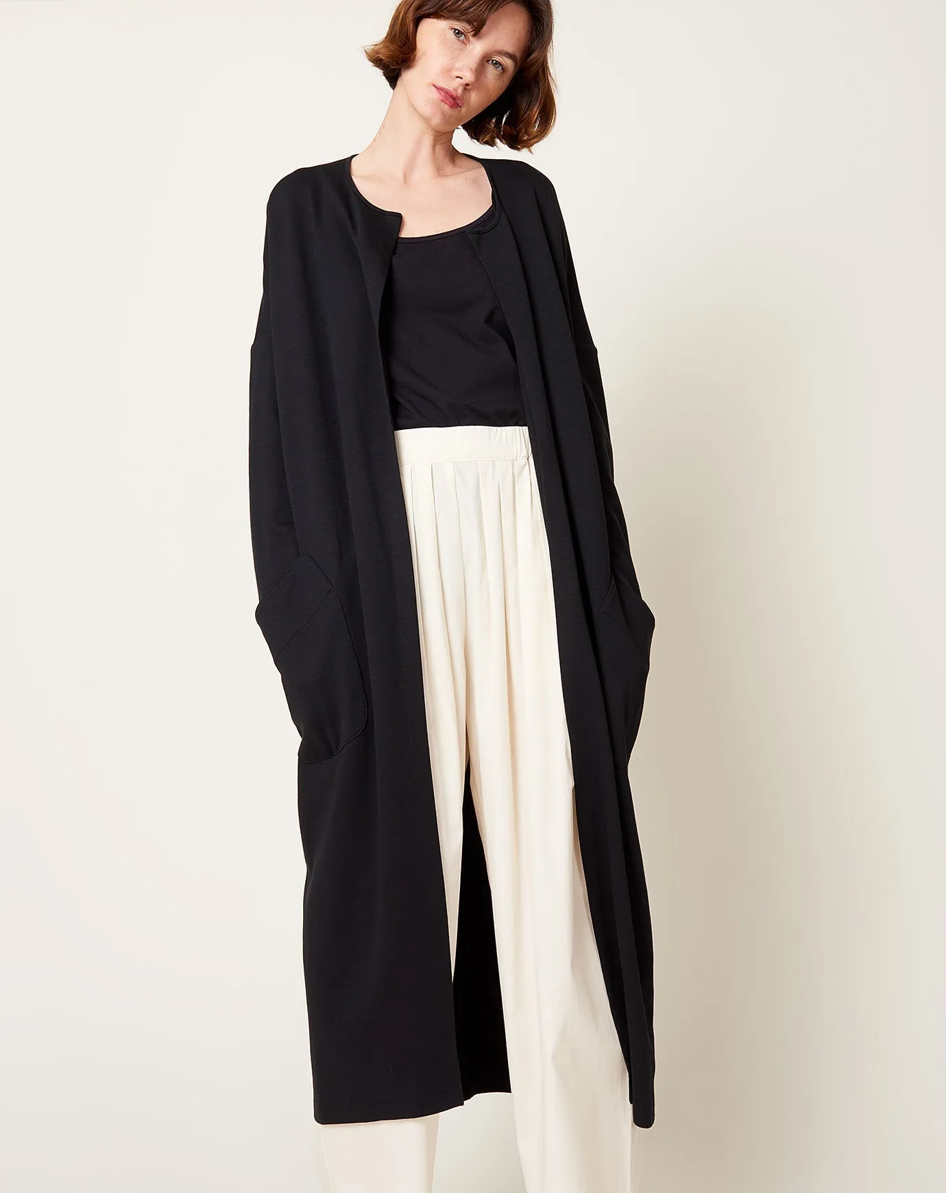 Jersey Koya Coat in Black