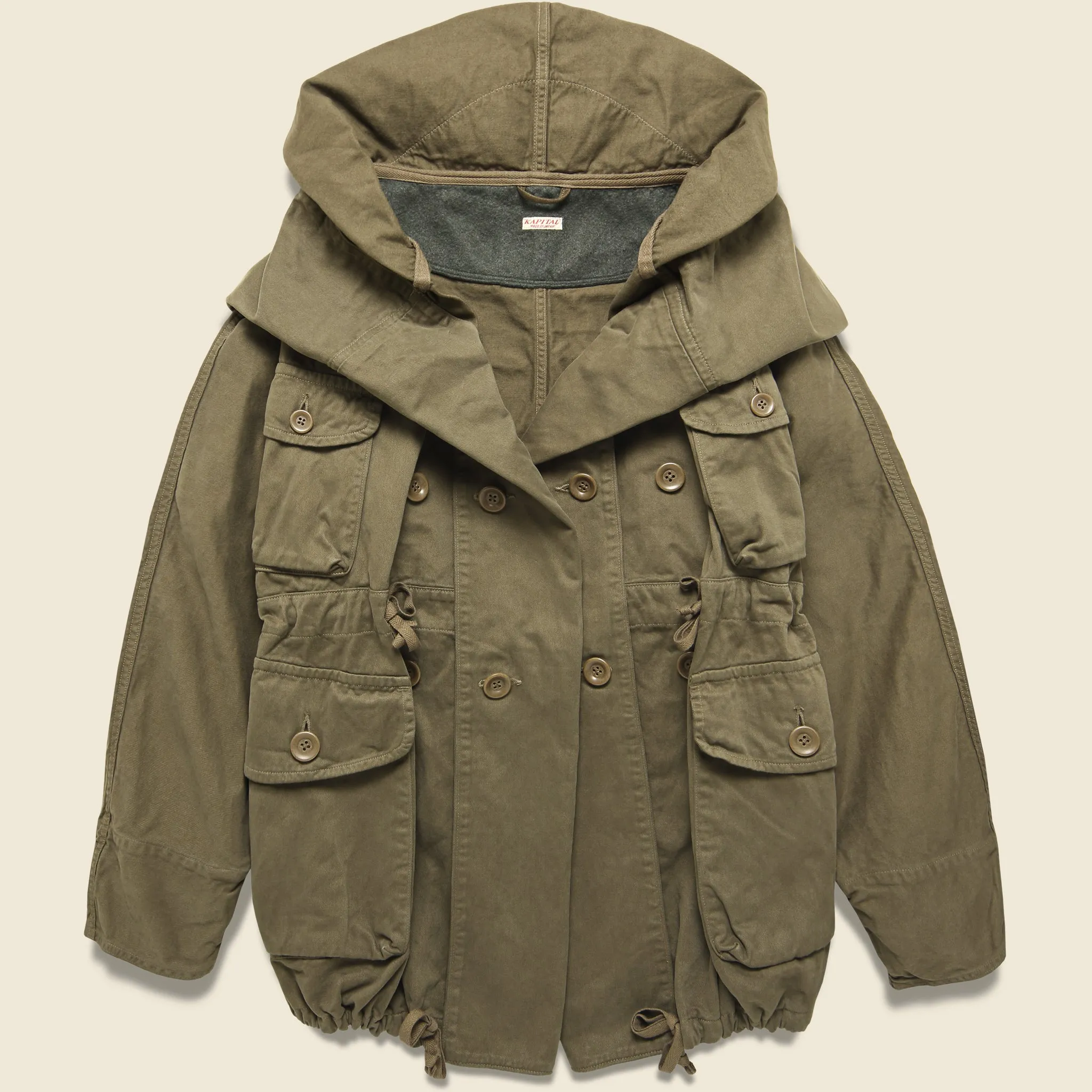 Katsuragi Cotton RING Coat - Khaki