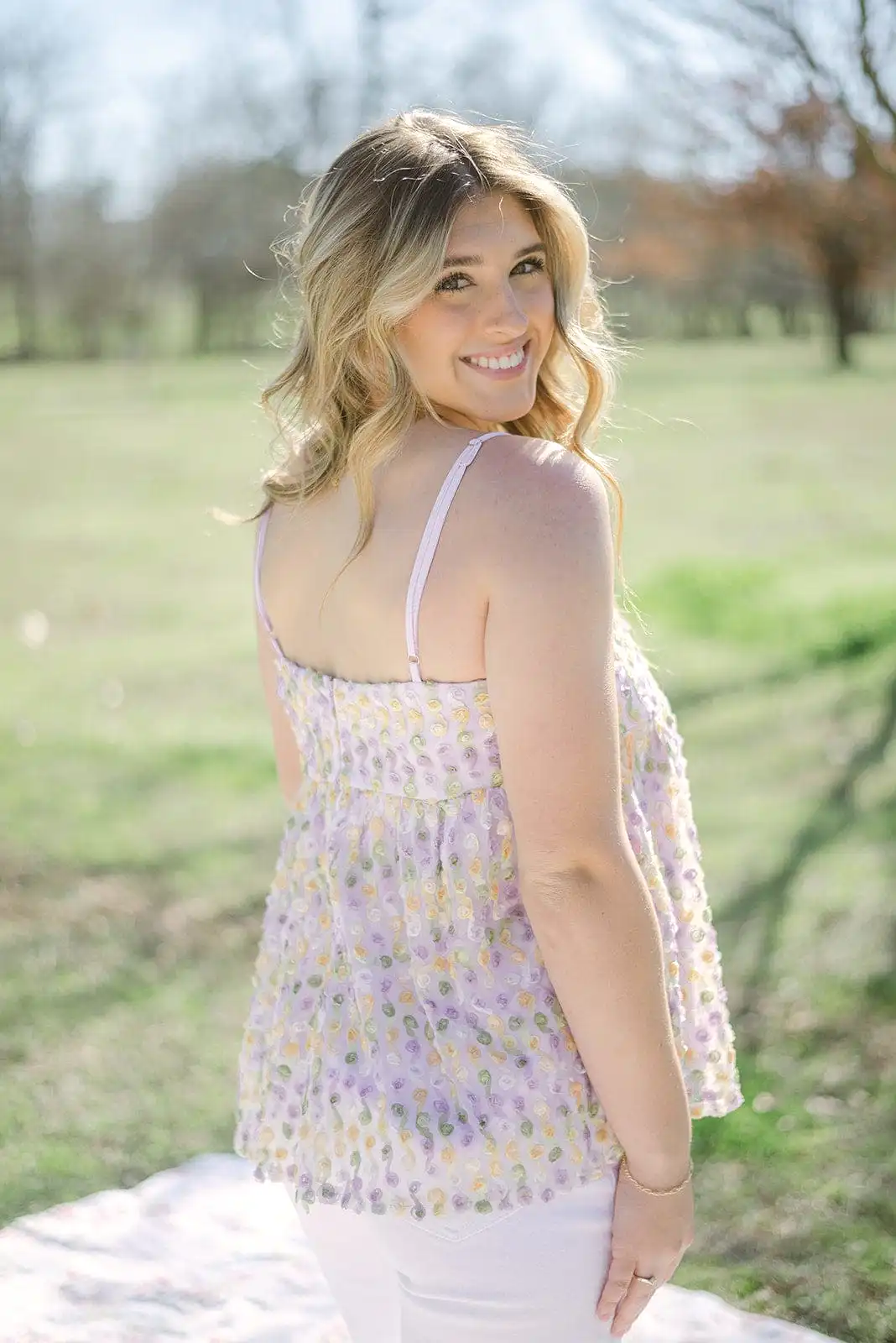 Lavender Floral Babydoll Top