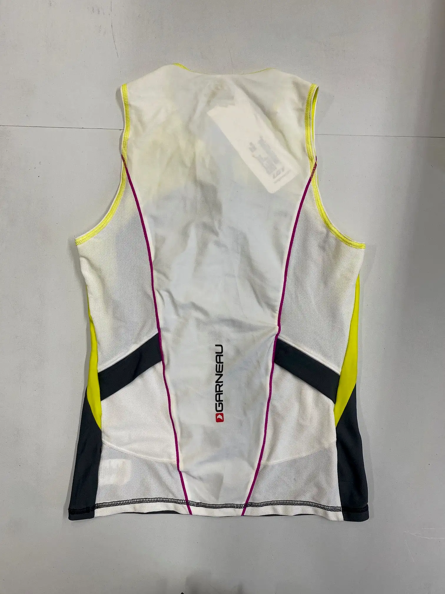 Louis Garneau Women's Comp Sleeveless Tri Top Medium Grey/Yellow