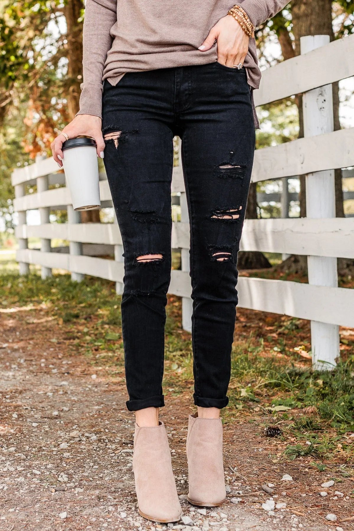 Mack & Mal Distressed Skinny Jeans- Ariana Wash