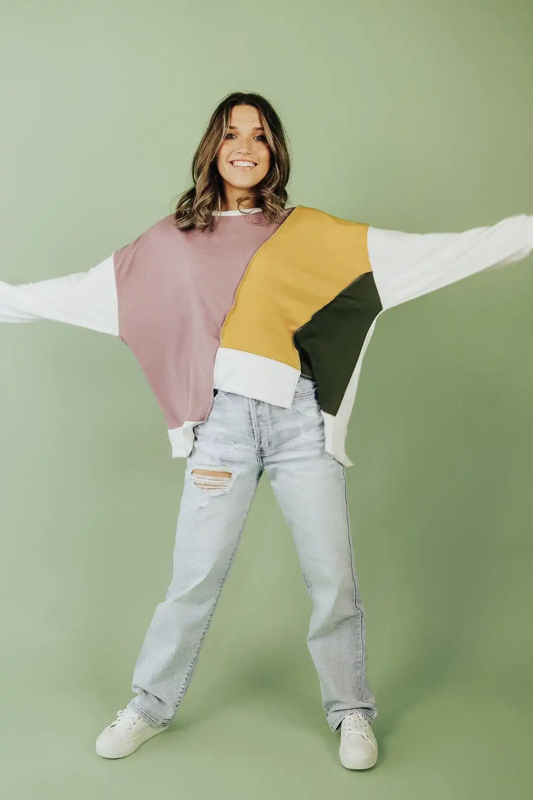 Mardi Gras Color Block Top