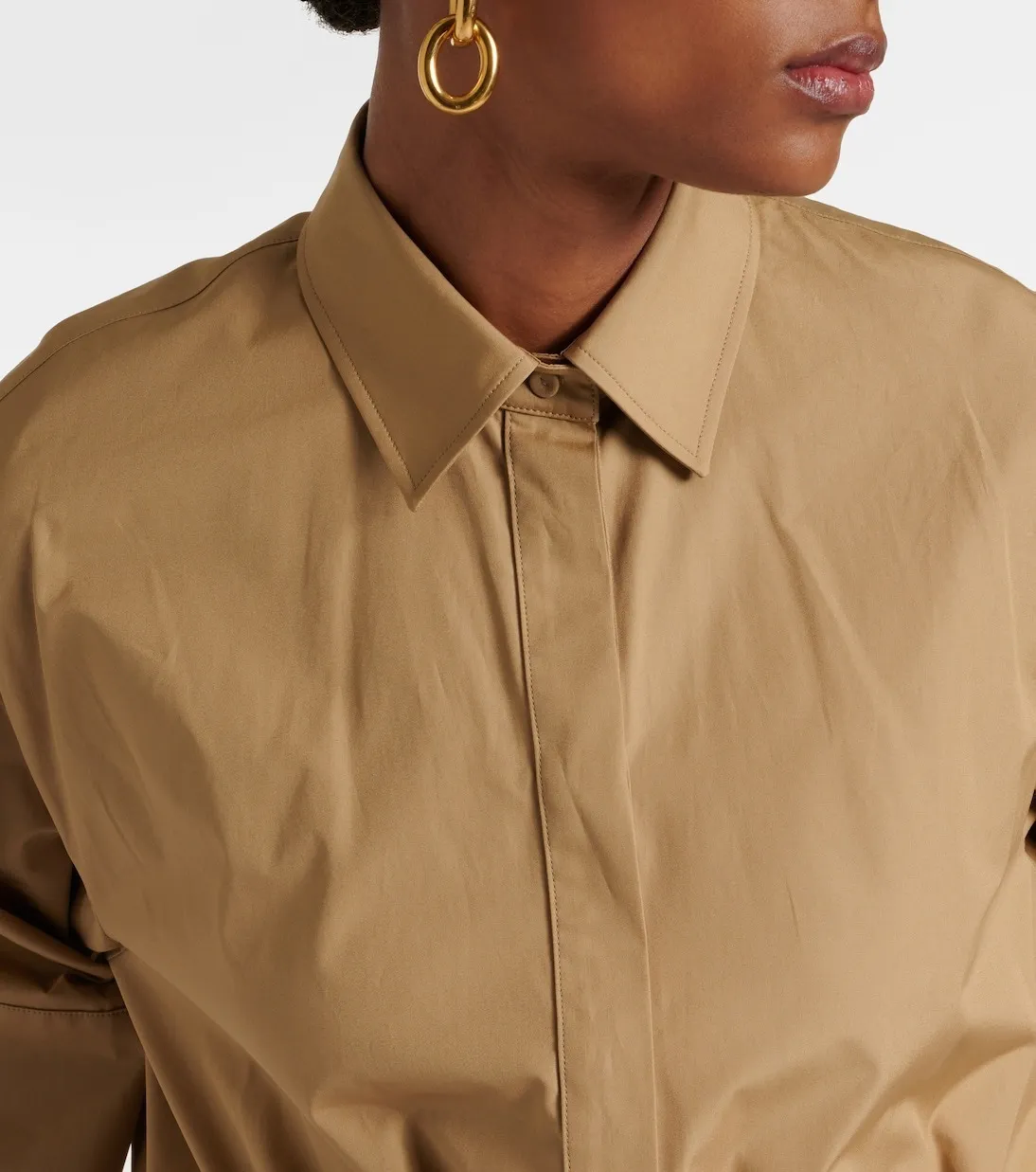 MaxMara  |Plain Cotton Short Sleeves Elegant Style Formal Style