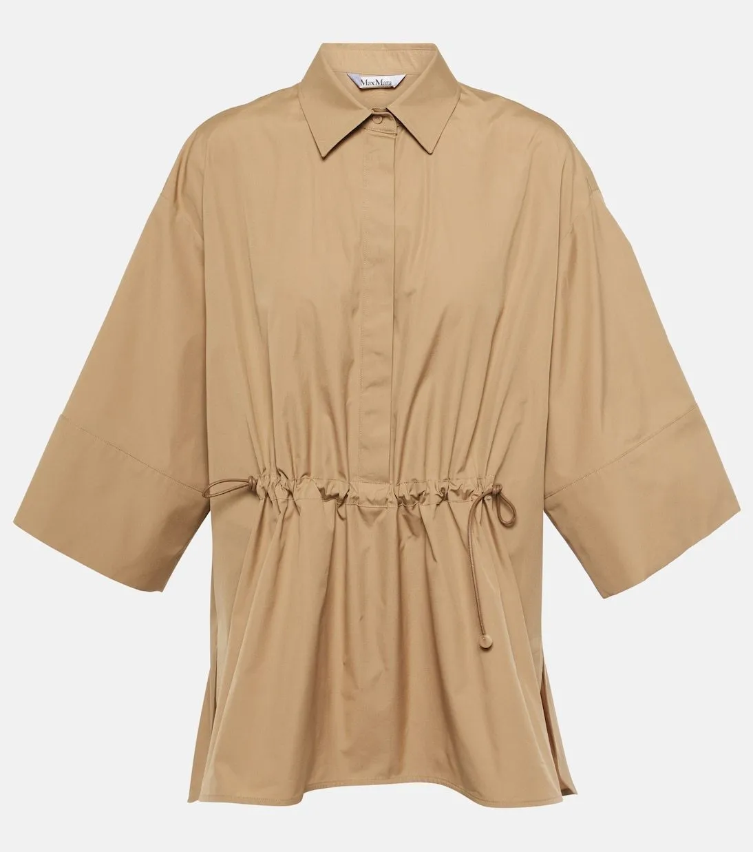 MaxMara  |Plain Cotton Short Sleeves Elegant Style Formal Style