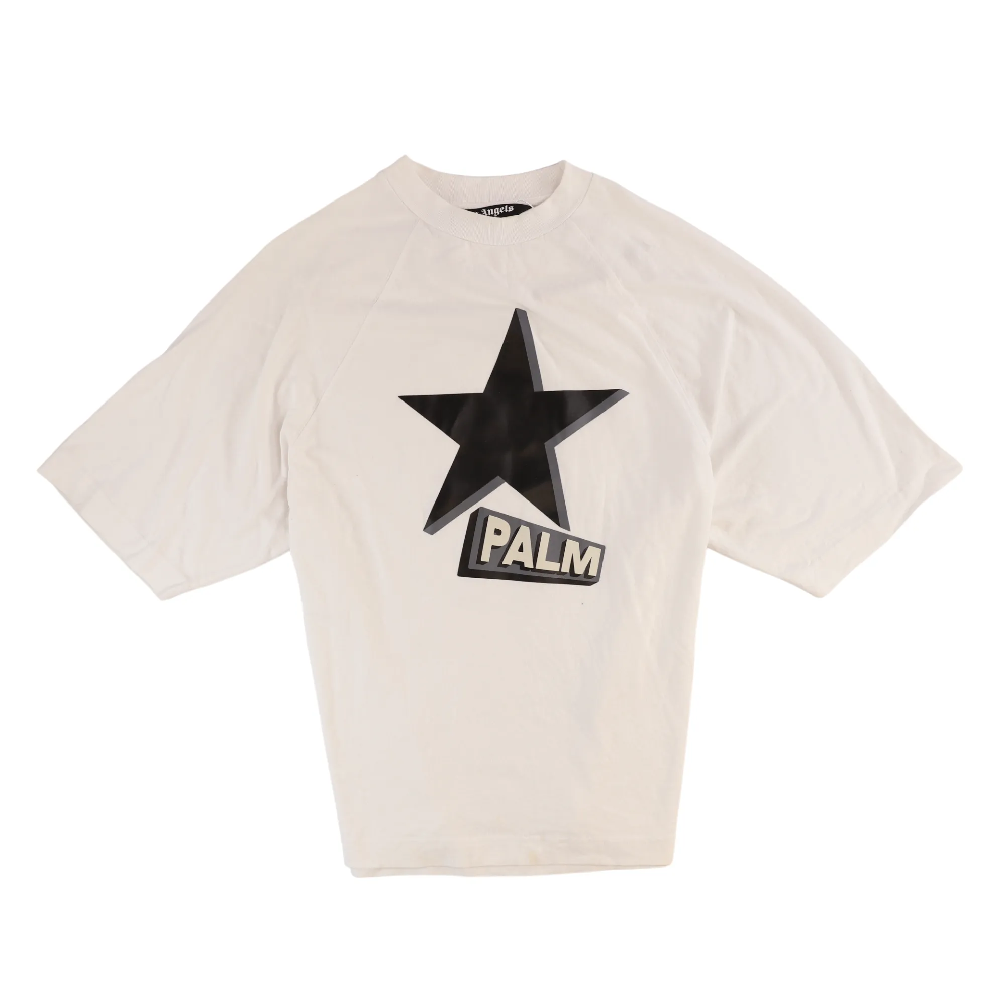 Men's Star Print T-Shirt White Size S