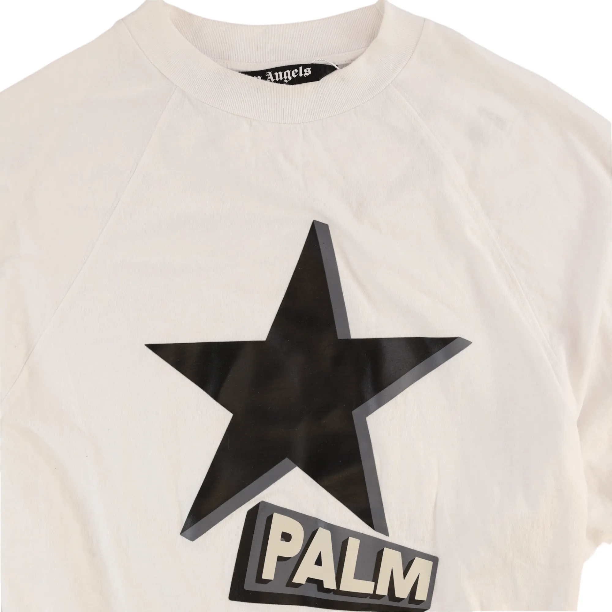 Men's Star Print T-Shirt White Size S