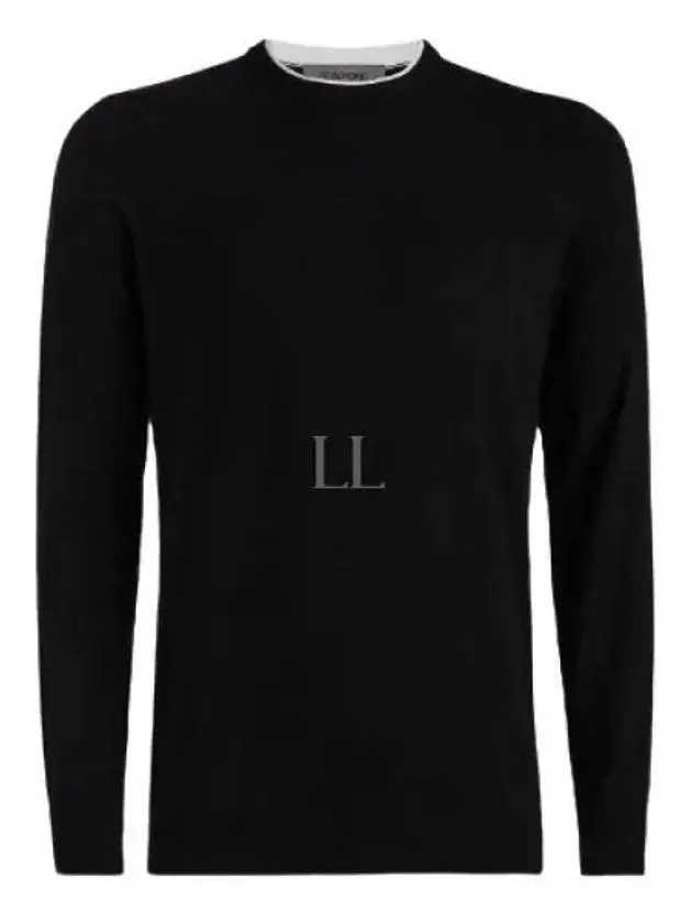 Merino Wool Blend Crew Neck Sweater GMS000002 Onyx Men s