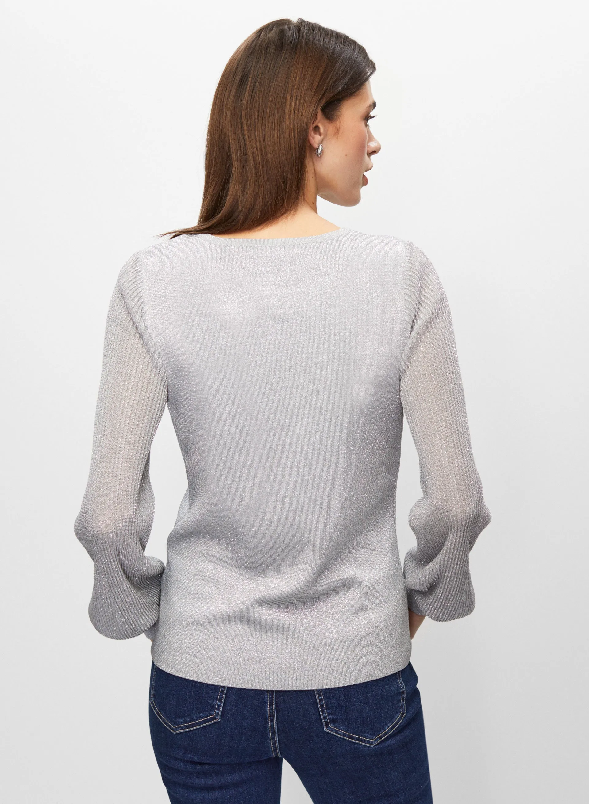 Metallic Crew Neck Sweater