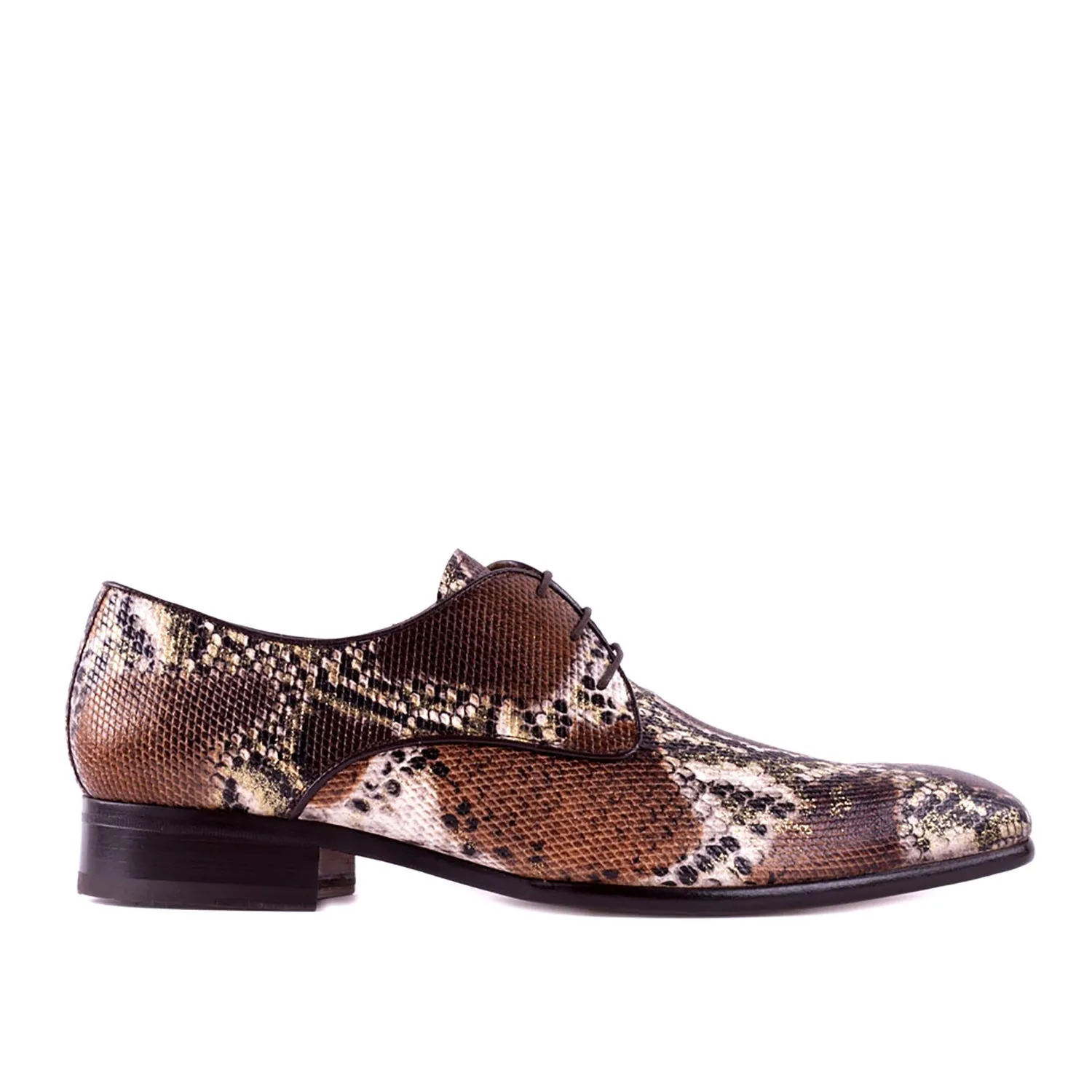 Mister Satar Men's Shoes Snake Print Leather Derby Oxfords (MIS1163)