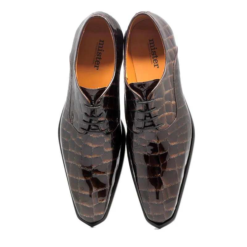 Mister Tolosa Men's Shoes Patent Leather Derby Oxfords (MIS1167)