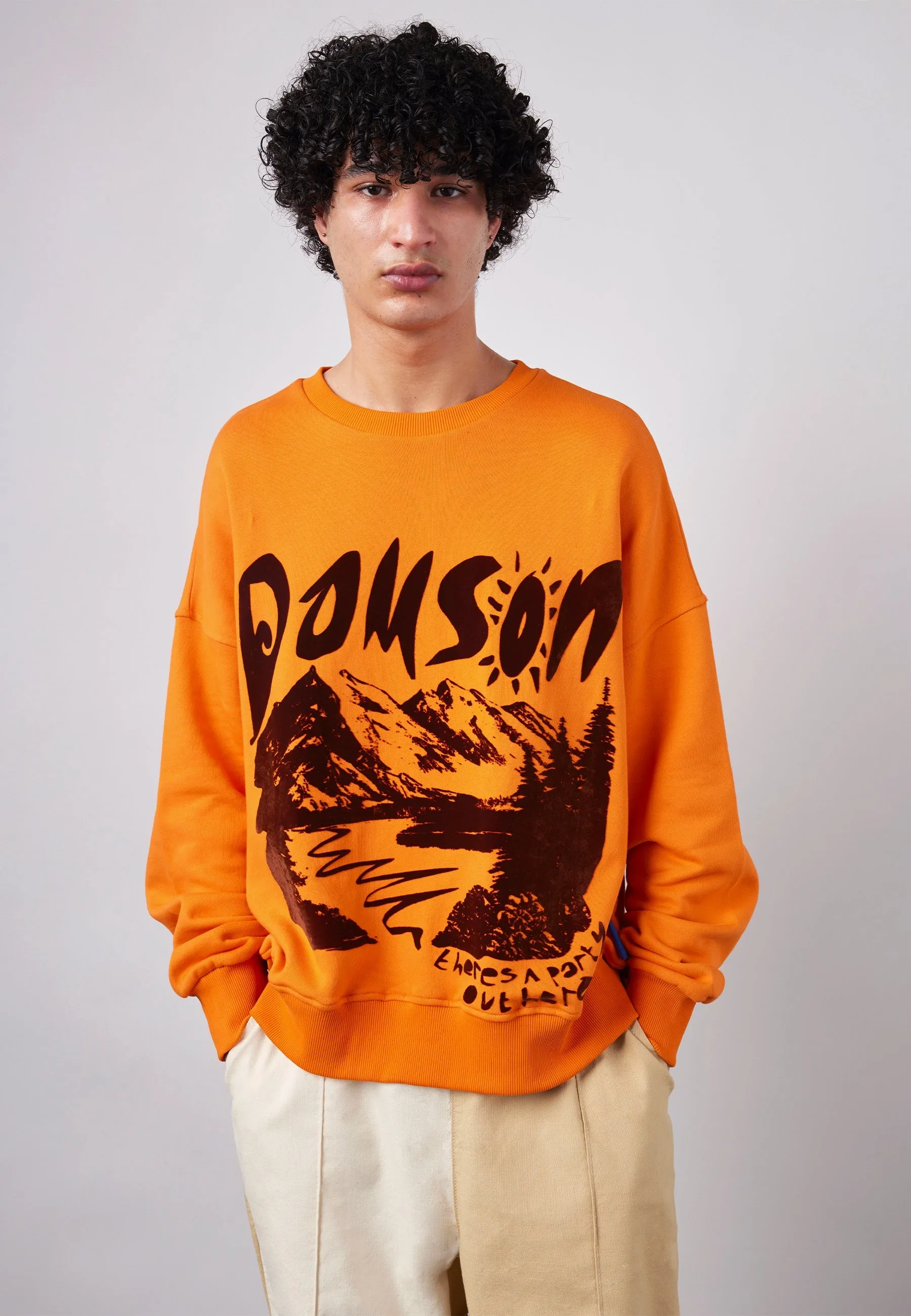 Mountain Crew Neck Sweater - Orange