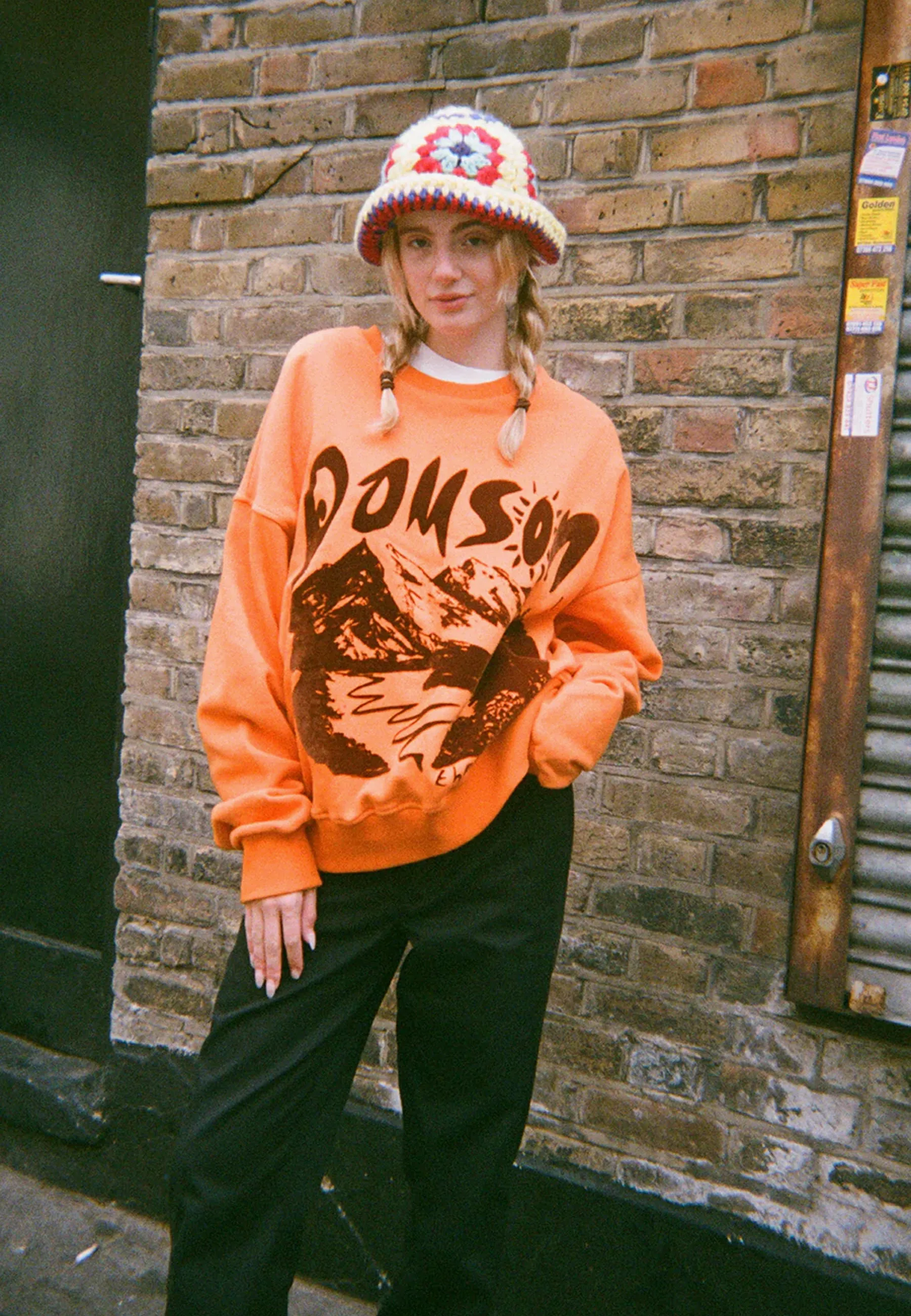 Mountain Crew Neck Sweater - Orange