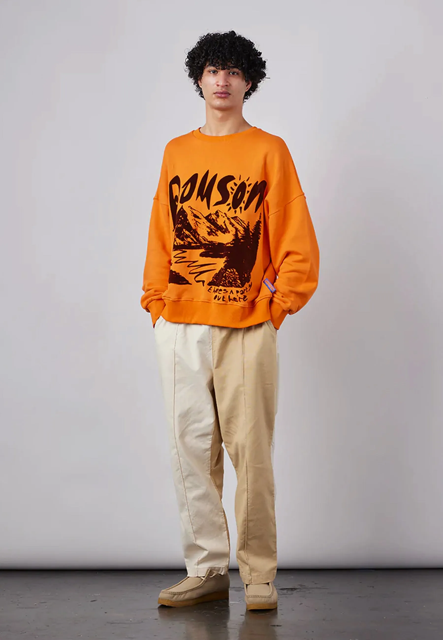 Mountain Crew Neck Sweater - Orange