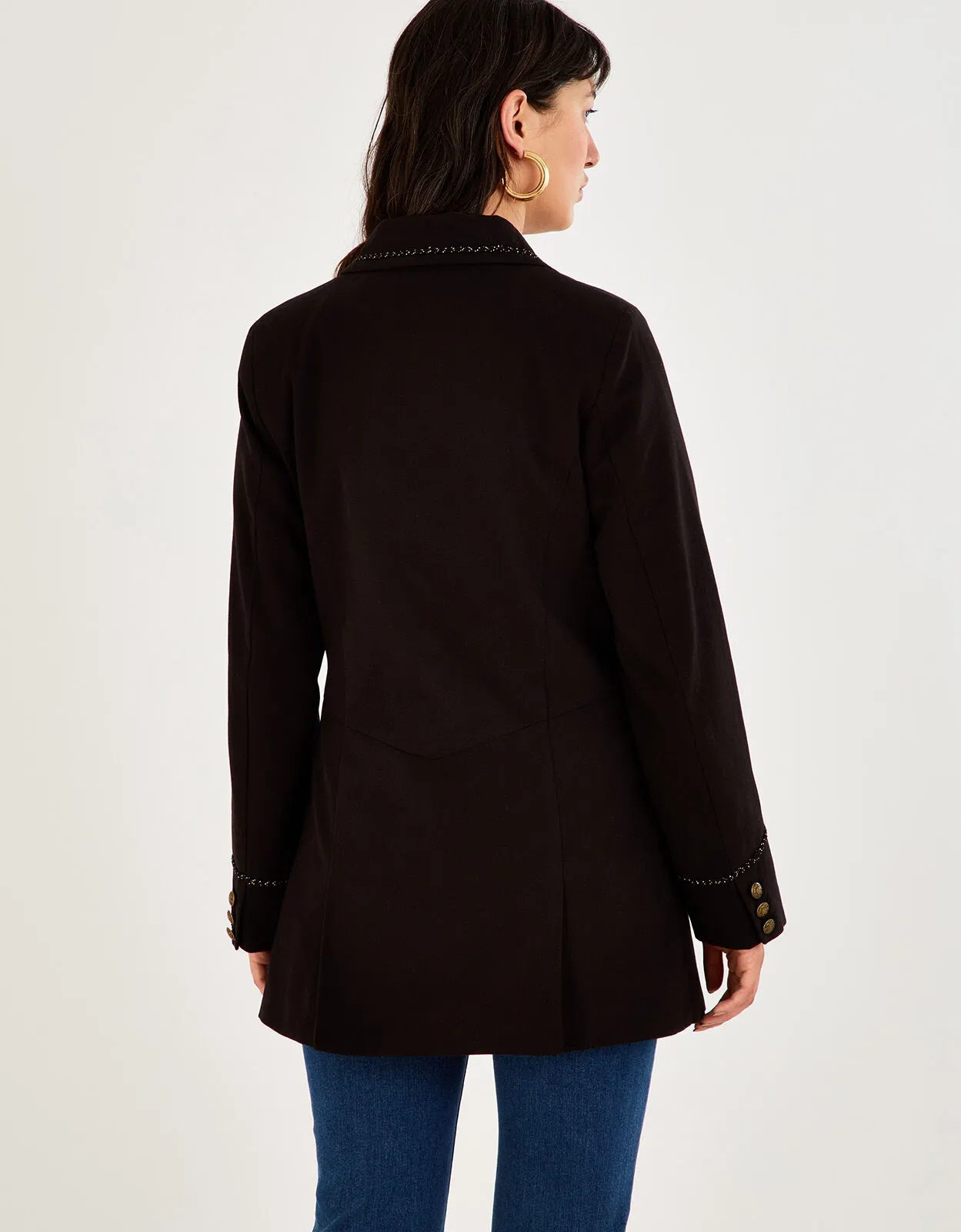 Myla Military Detail Coat Black