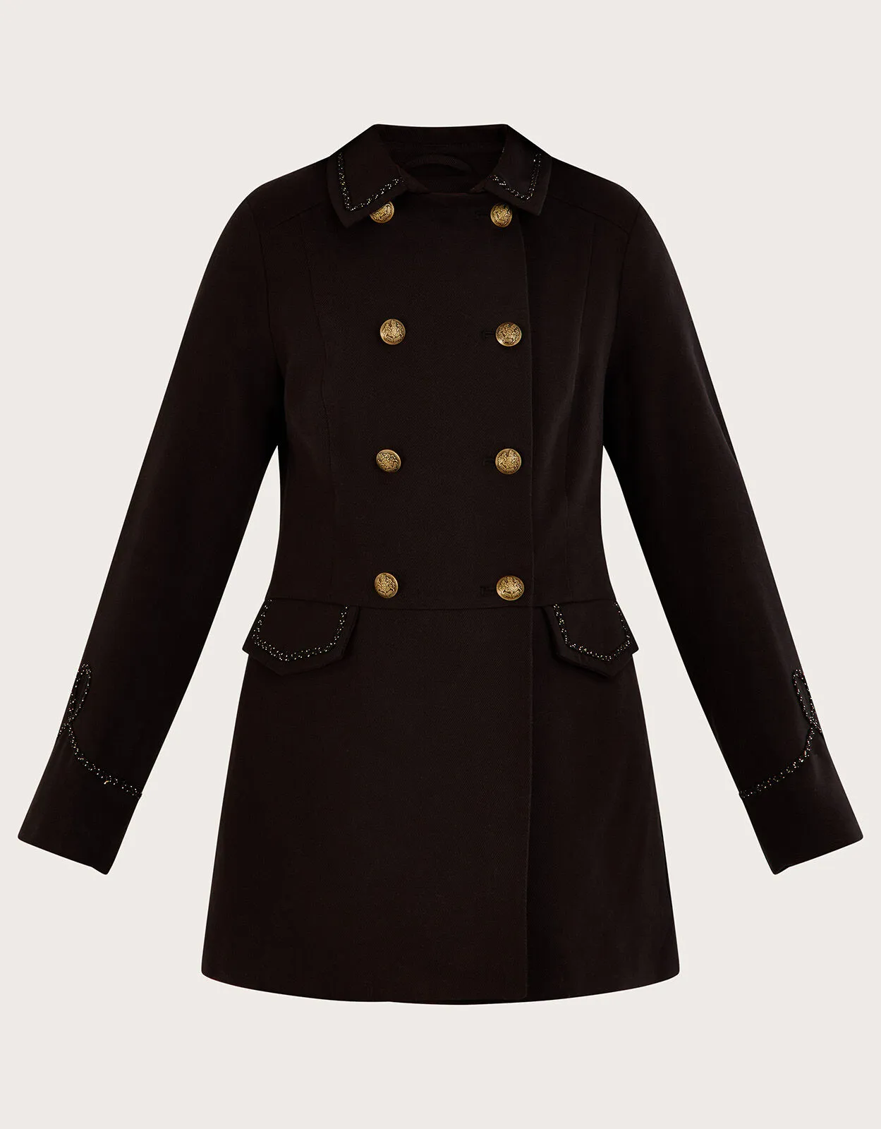 Myla Military Detail Coat Black