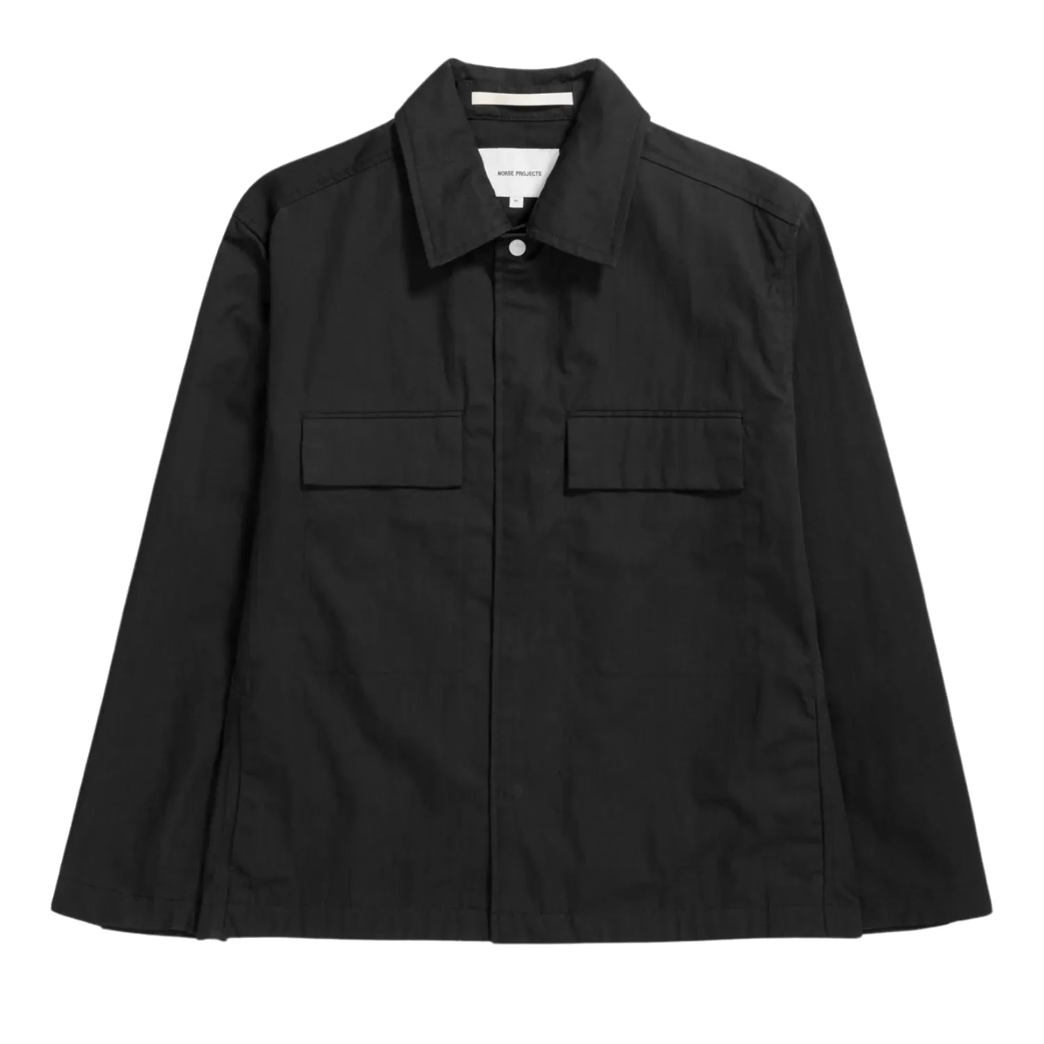 Pelle Fine Broken Twill Overshirt - Black