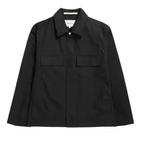 Pelle Fine Broken Twill Overshirt - Black