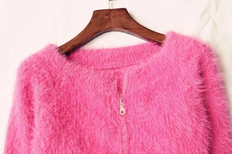 Pink Fur Crop Top