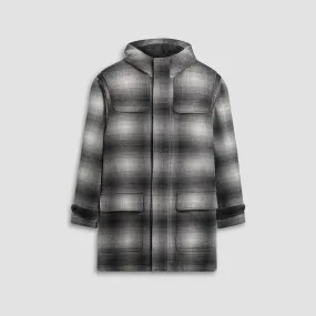 Plaid Car Coat With Hood