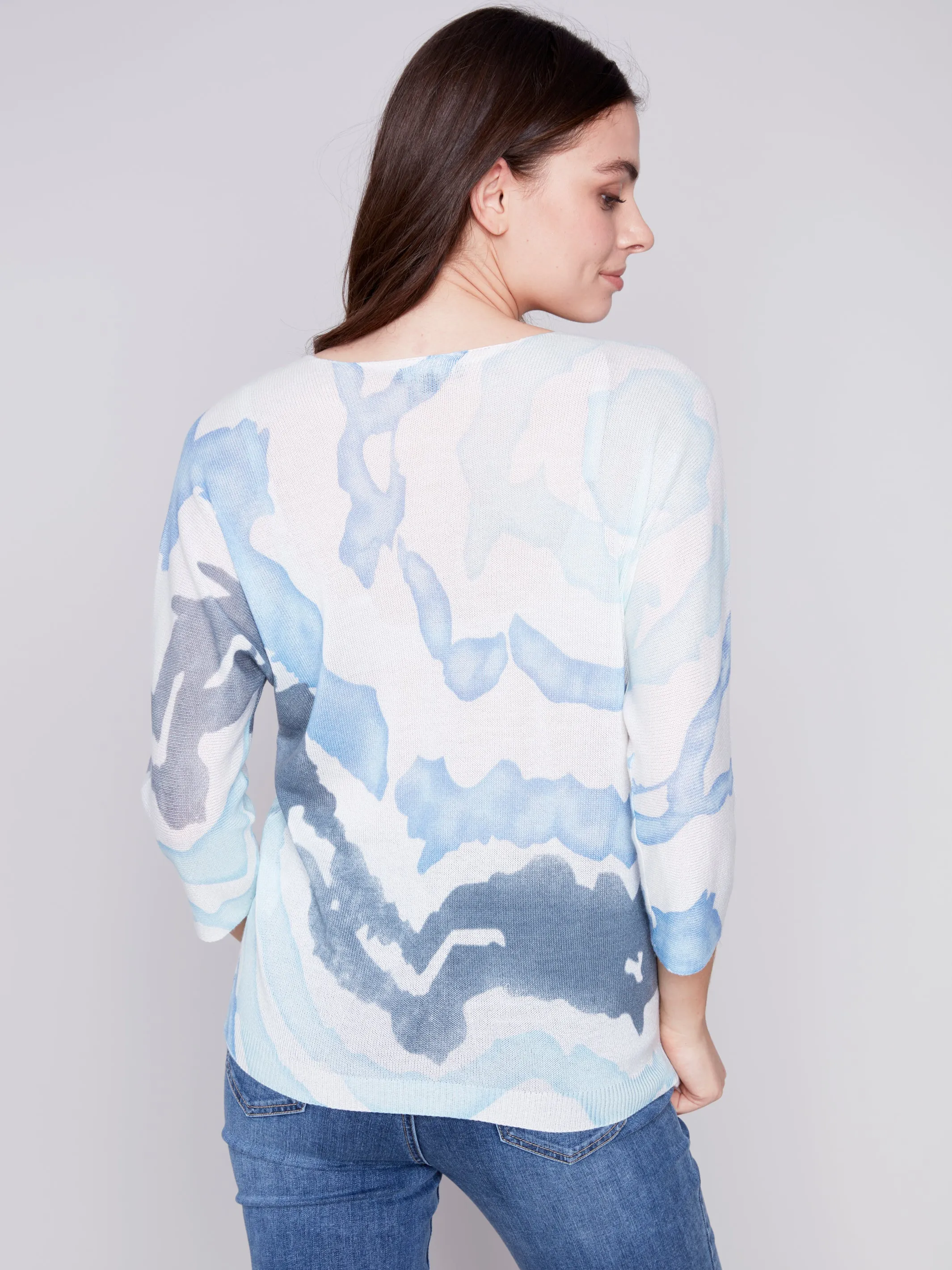 Printed Dolman Sweater