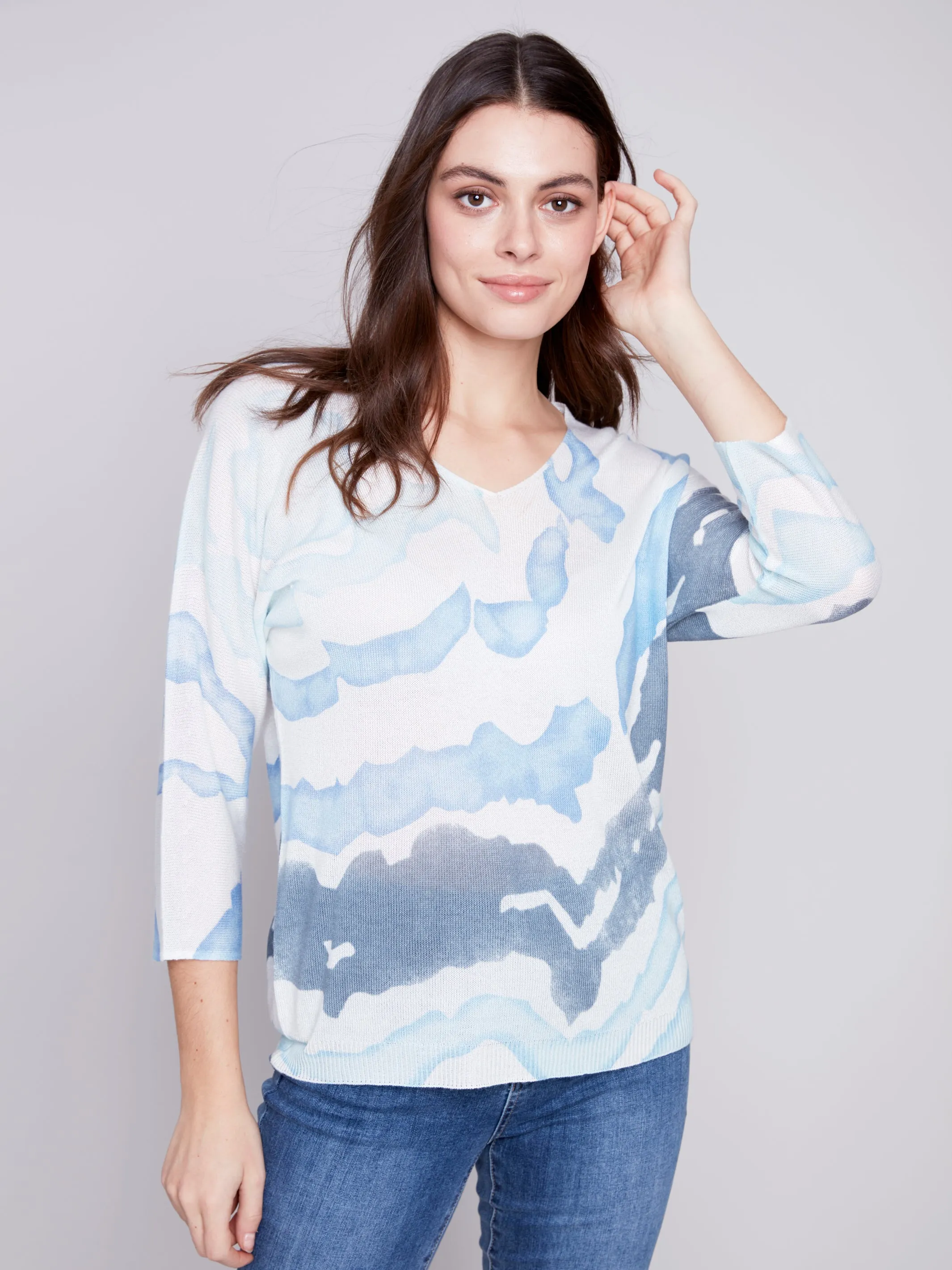 Printed Dolman Sweater