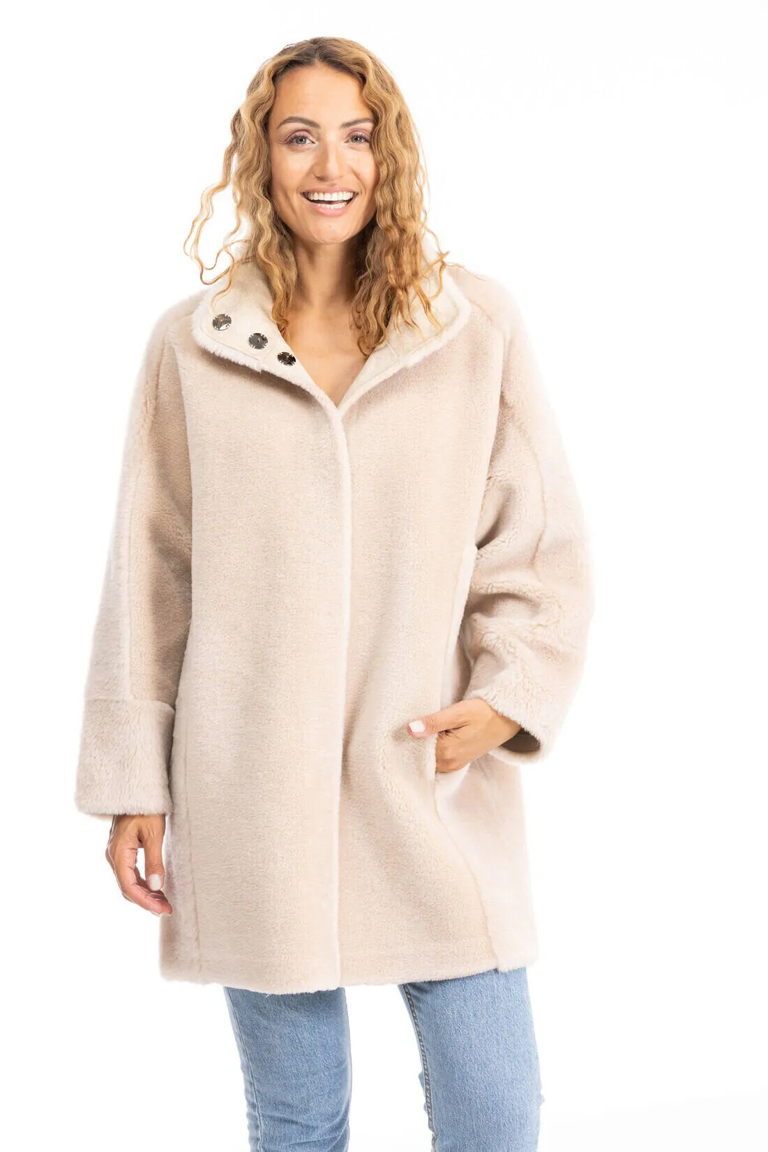 Reversible coffee wool coat 64544